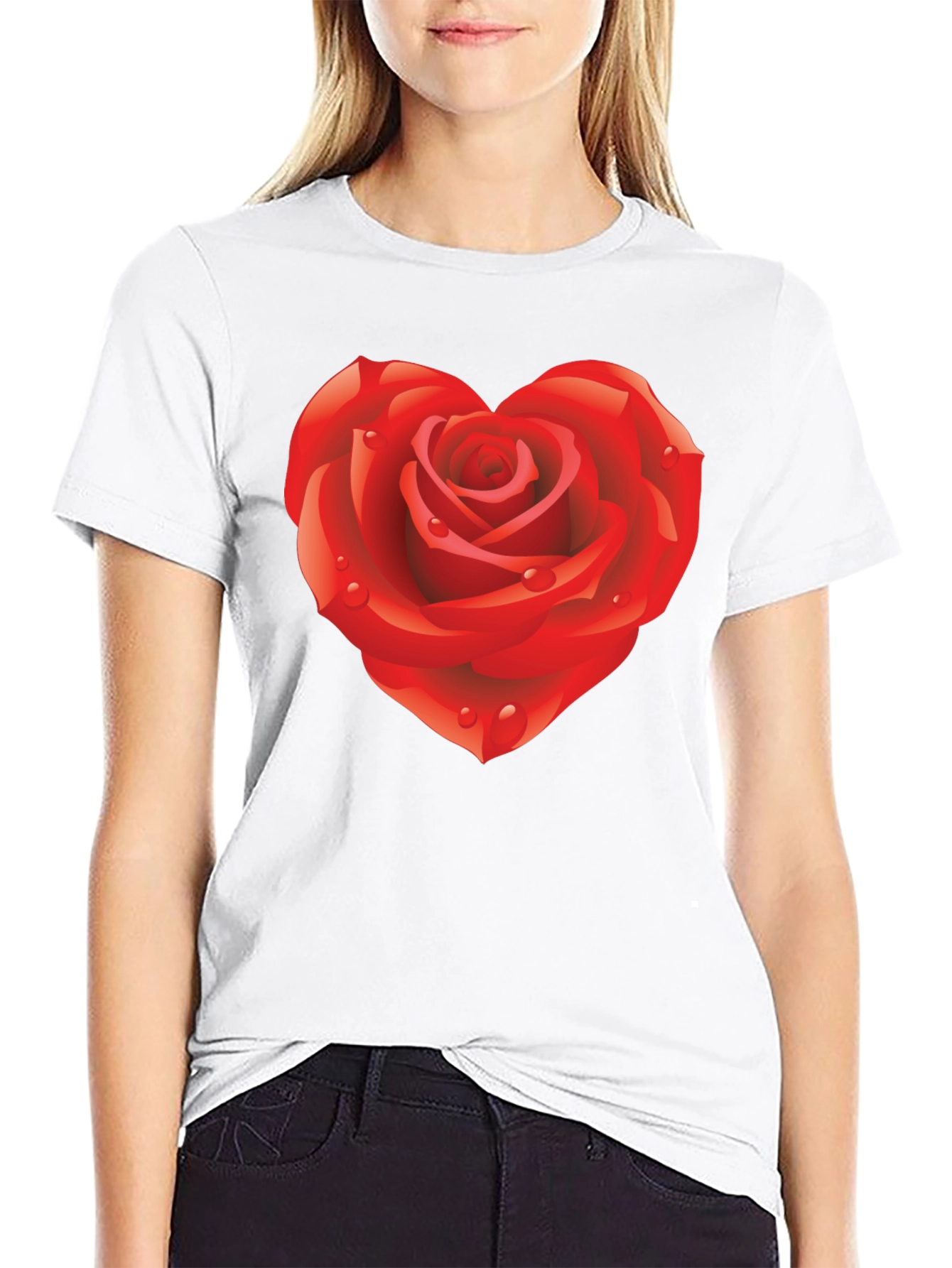 Heart Rose Graphic T-Shirt