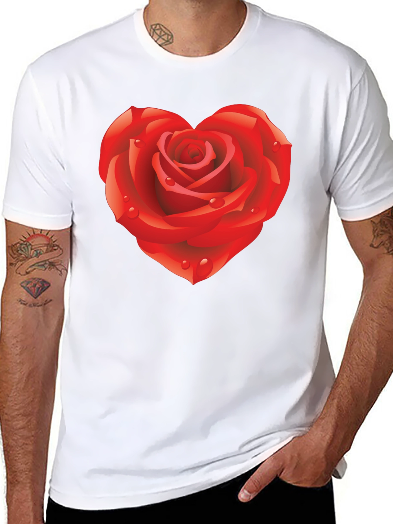Heart Rose Graphic T-Shirt