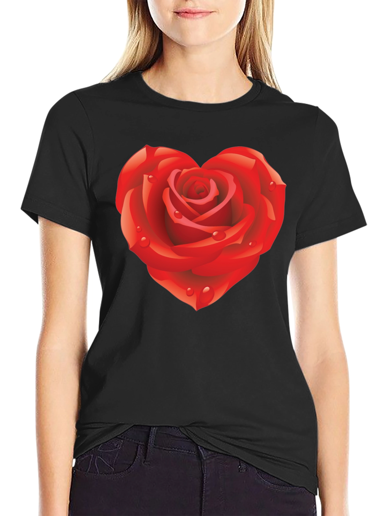 Heart Rose Graphic T-Shirt