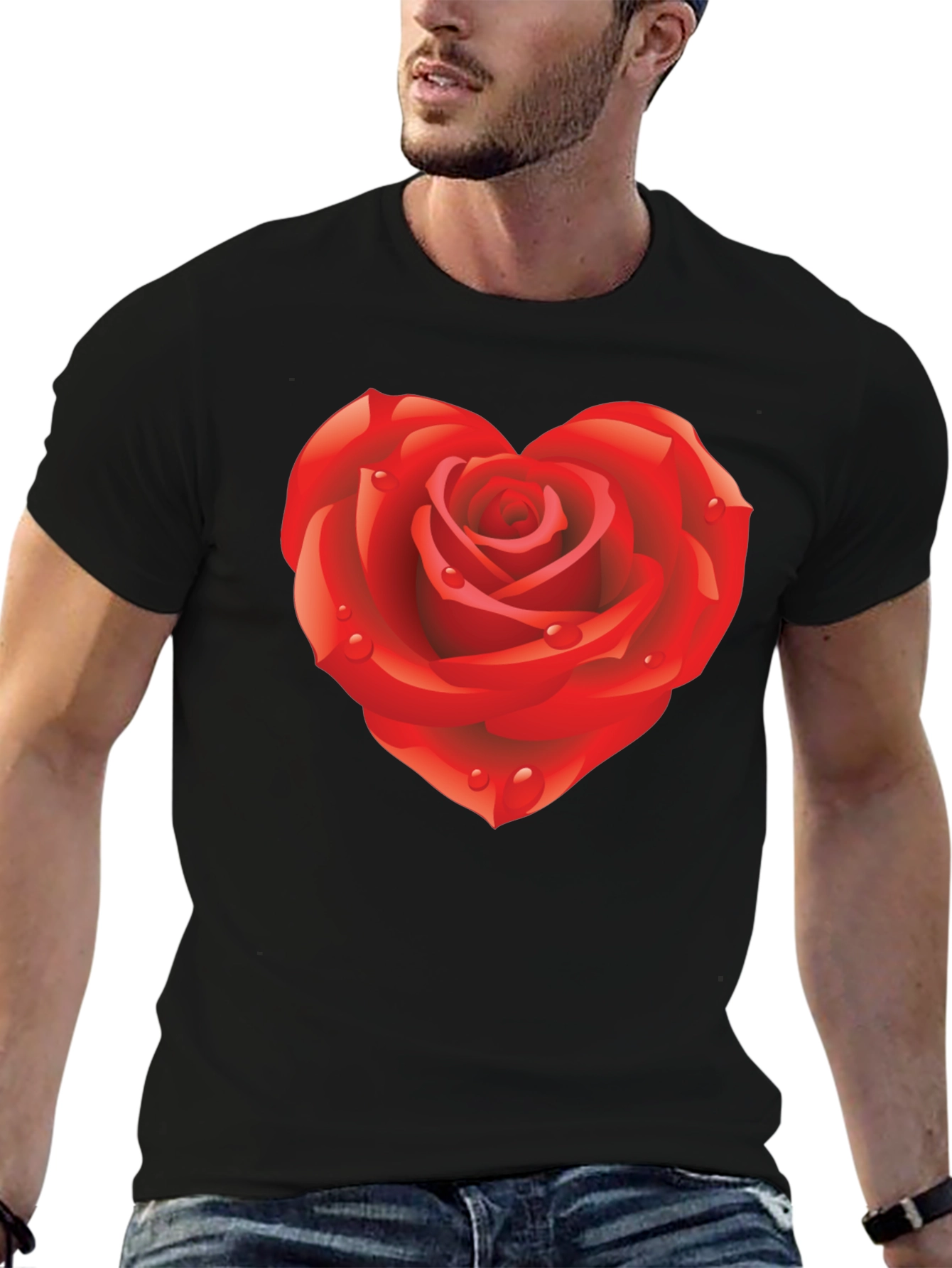 Heart Rose Graphic T-Shirt