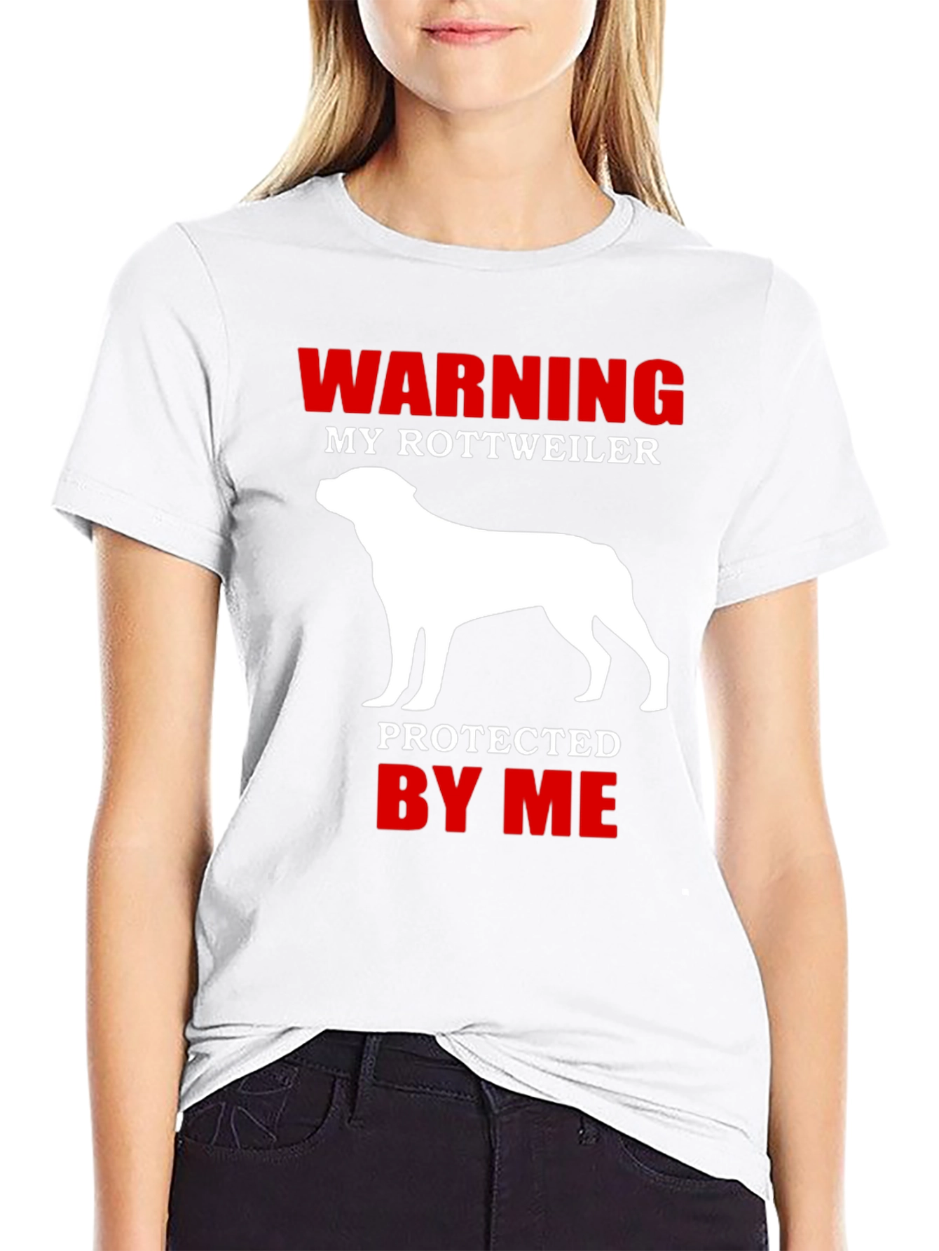 Warning Rottweiler Dog Lover Graphic T-Shirt