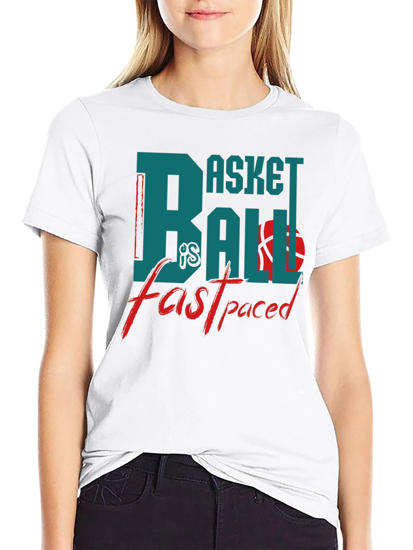 Basketball is Fast Paced Black Graphic Tee