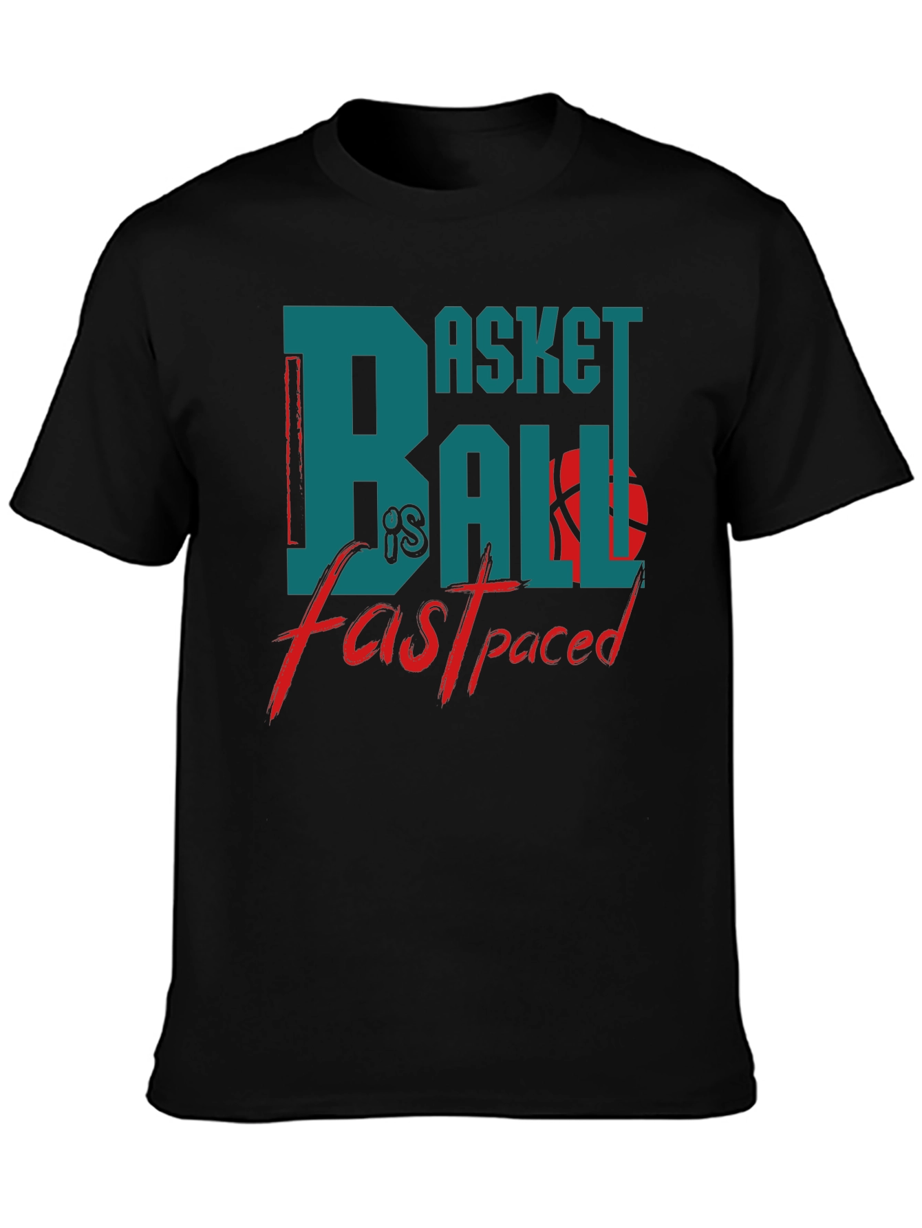 Basketball is Fast Paced Black Graphic Tee