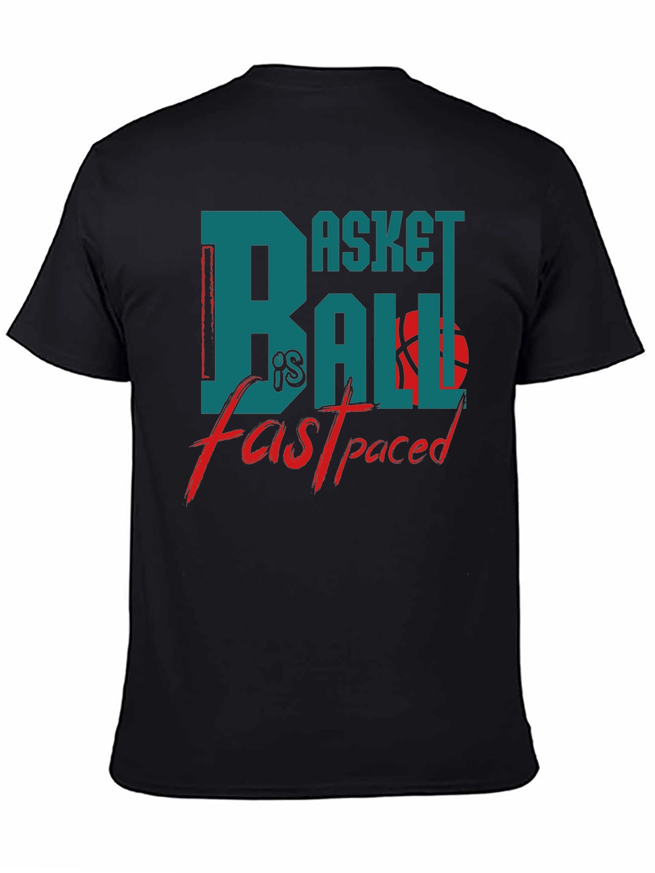 Basketball is Fast Paced Black Graphic Tee