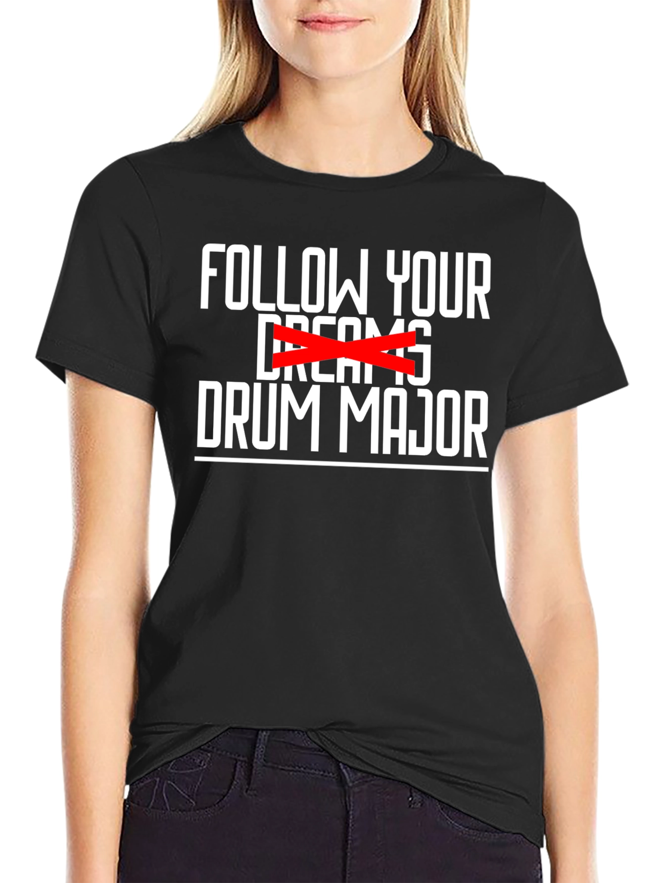 Follow Your Drum Major Black Graphic Tee