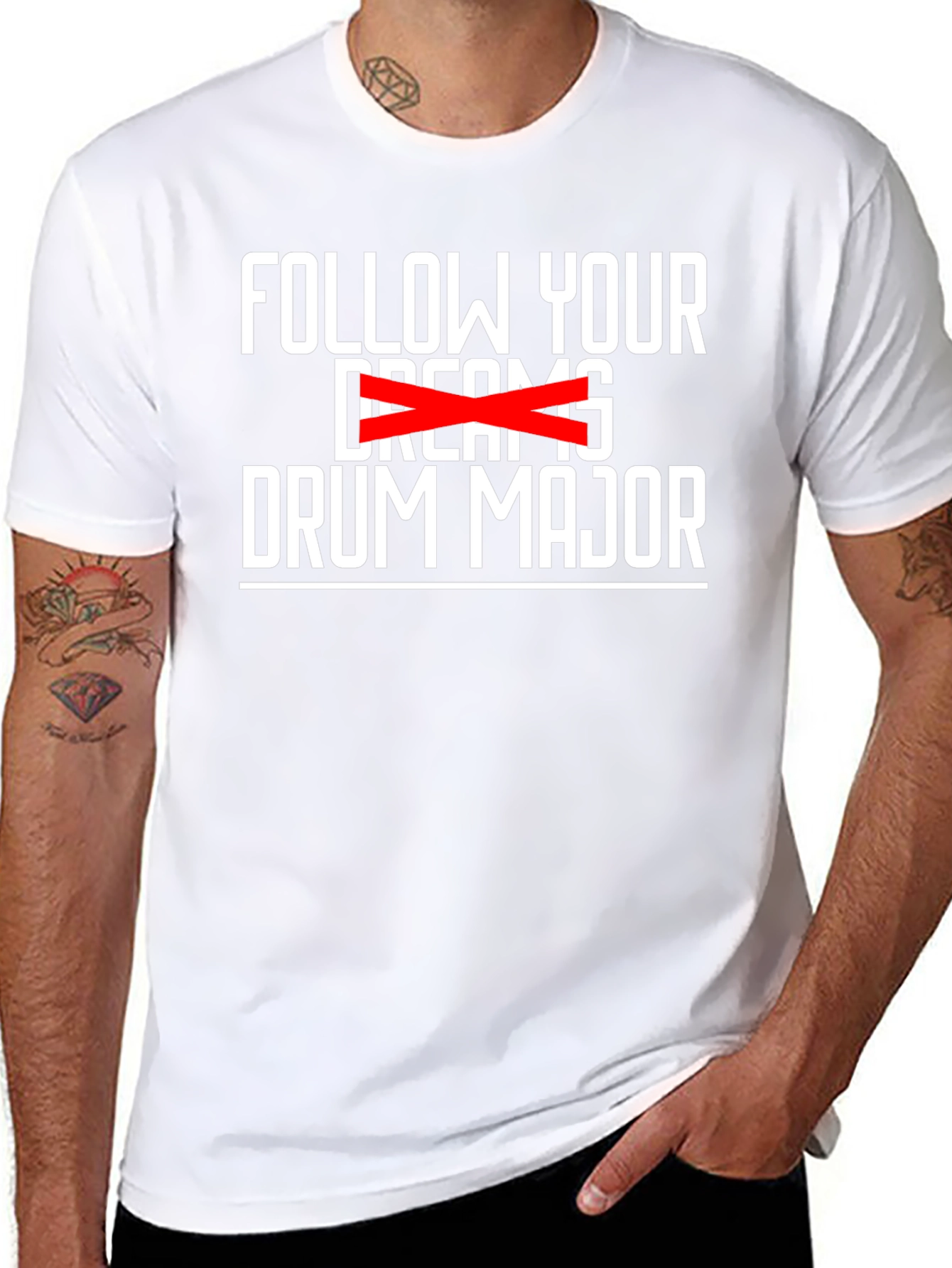 Follow Your Drum Major Black Graphic Tee