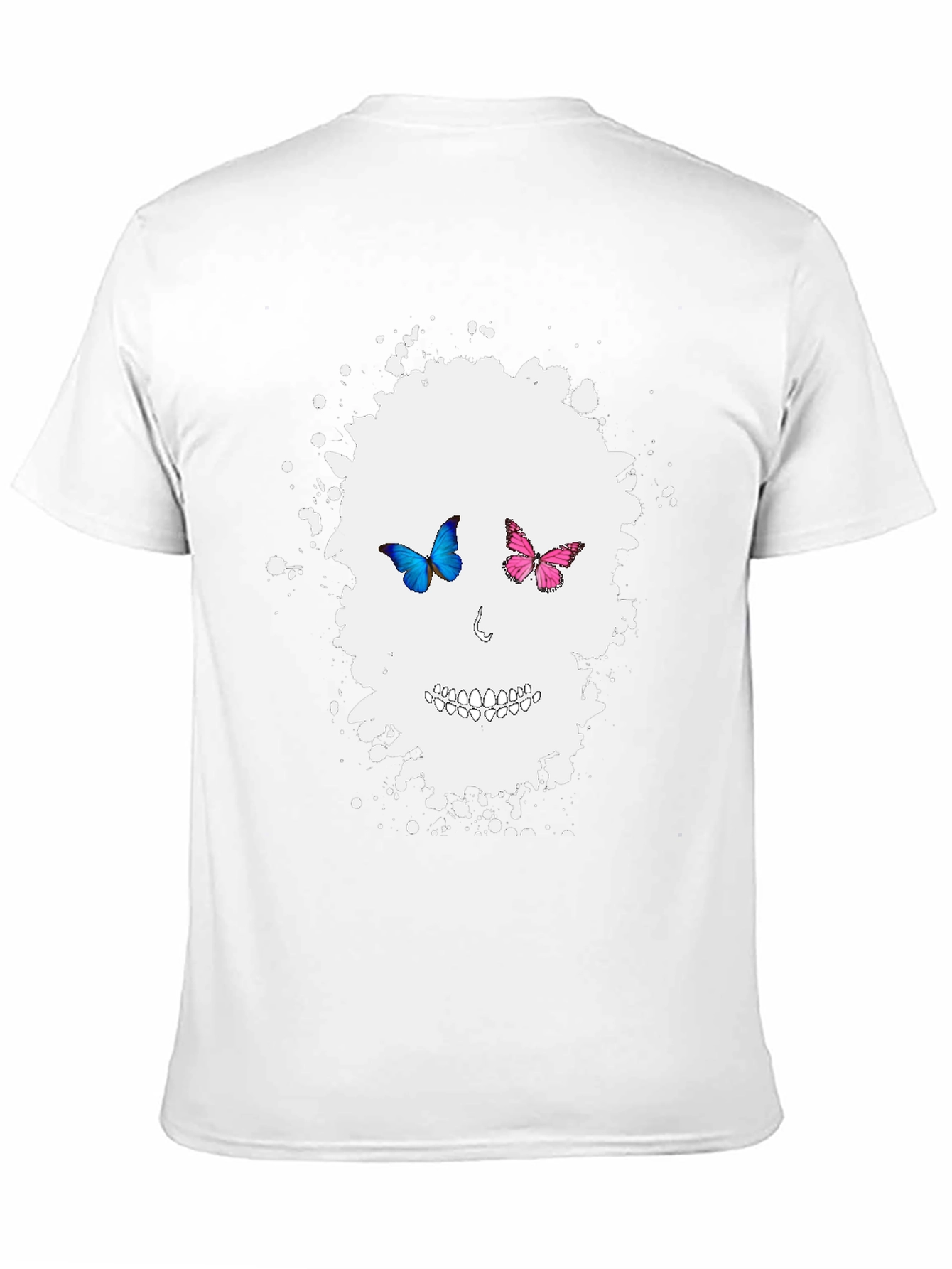 Butterfly Skull Graphic Tee - Mens Black T-Shirt