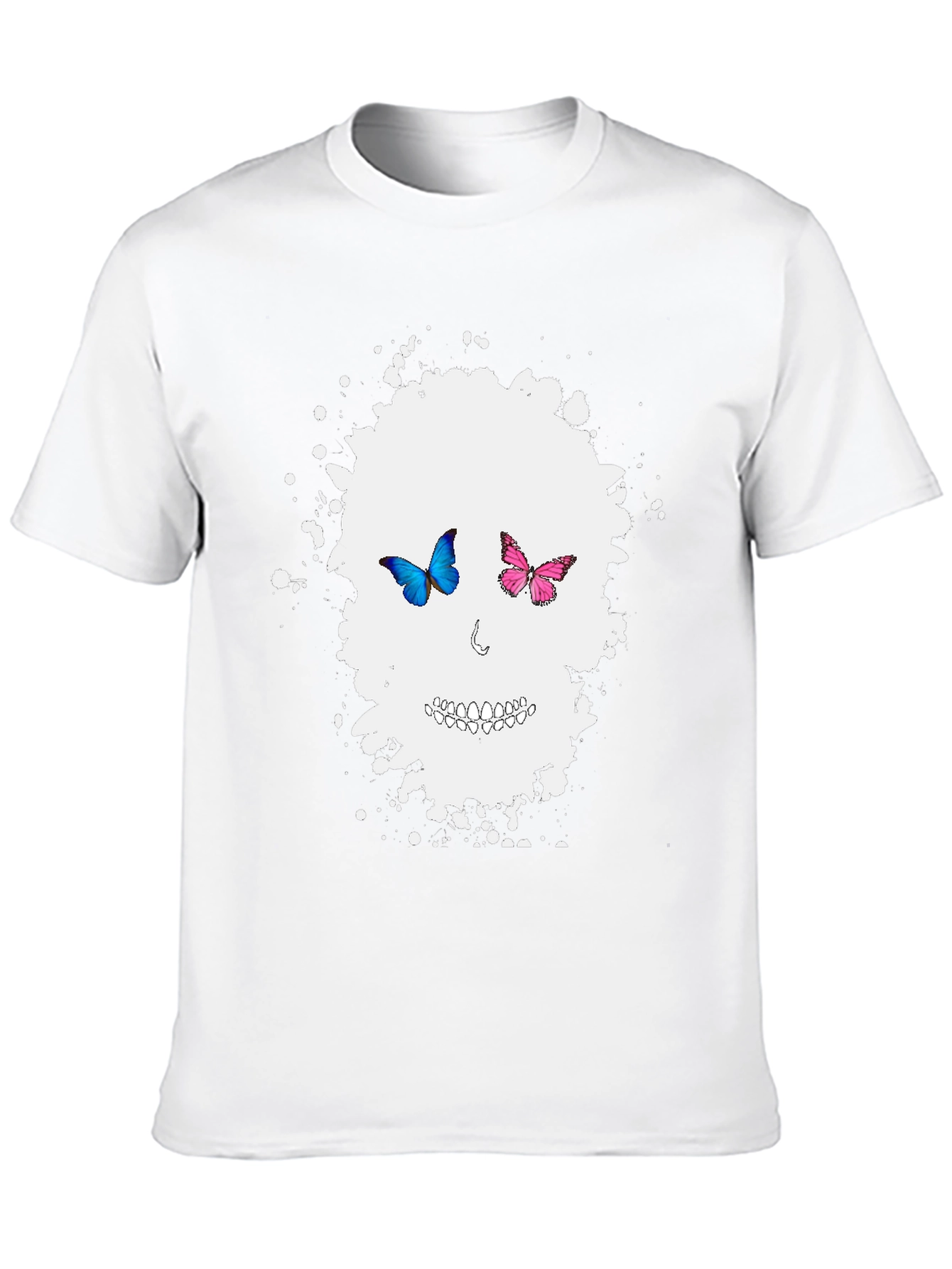 Butterfly Skull Graphic Tee - Mens Black T-Shirt