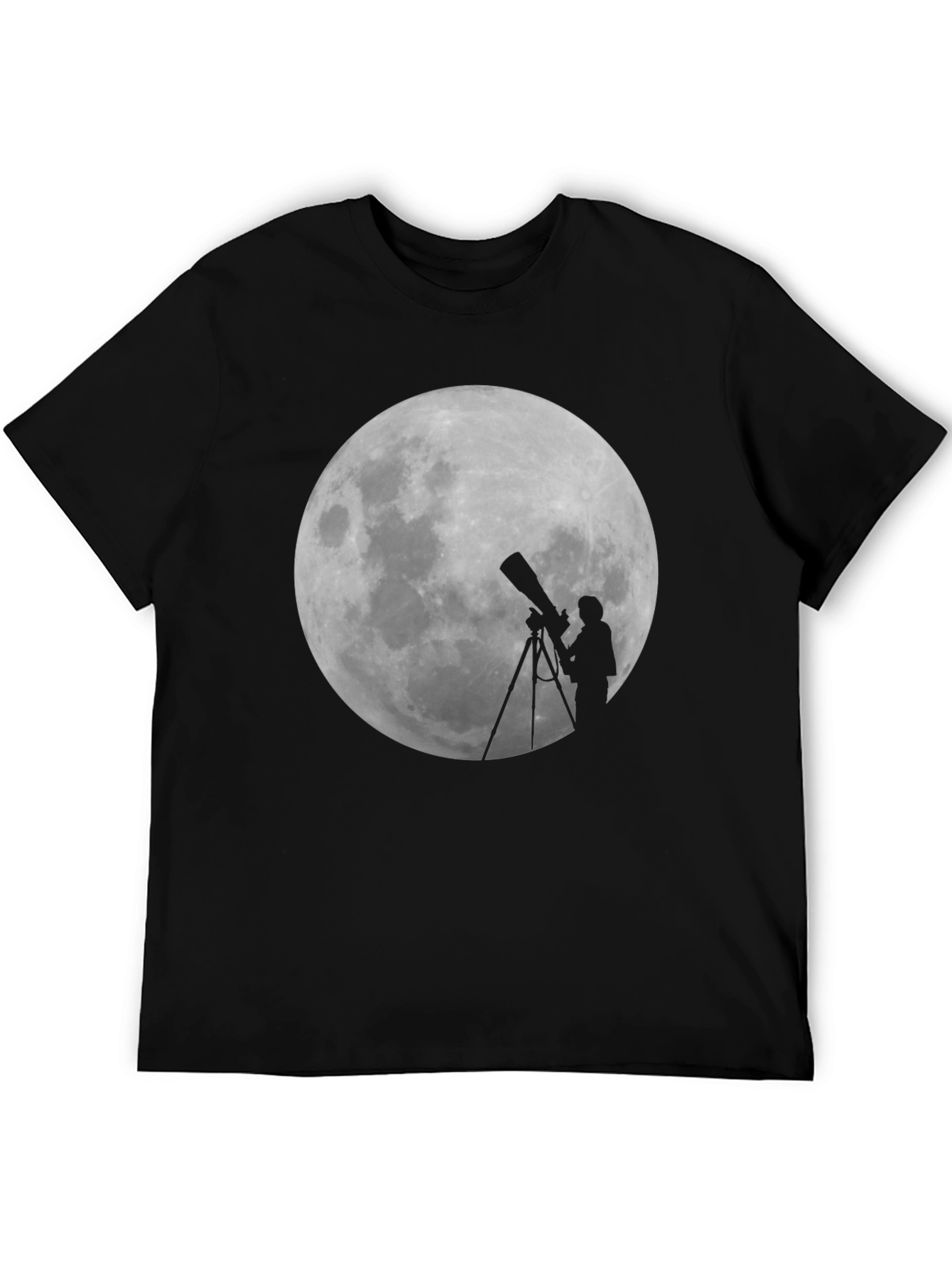 Moon Gazing Telescope Graphic T-Shirt