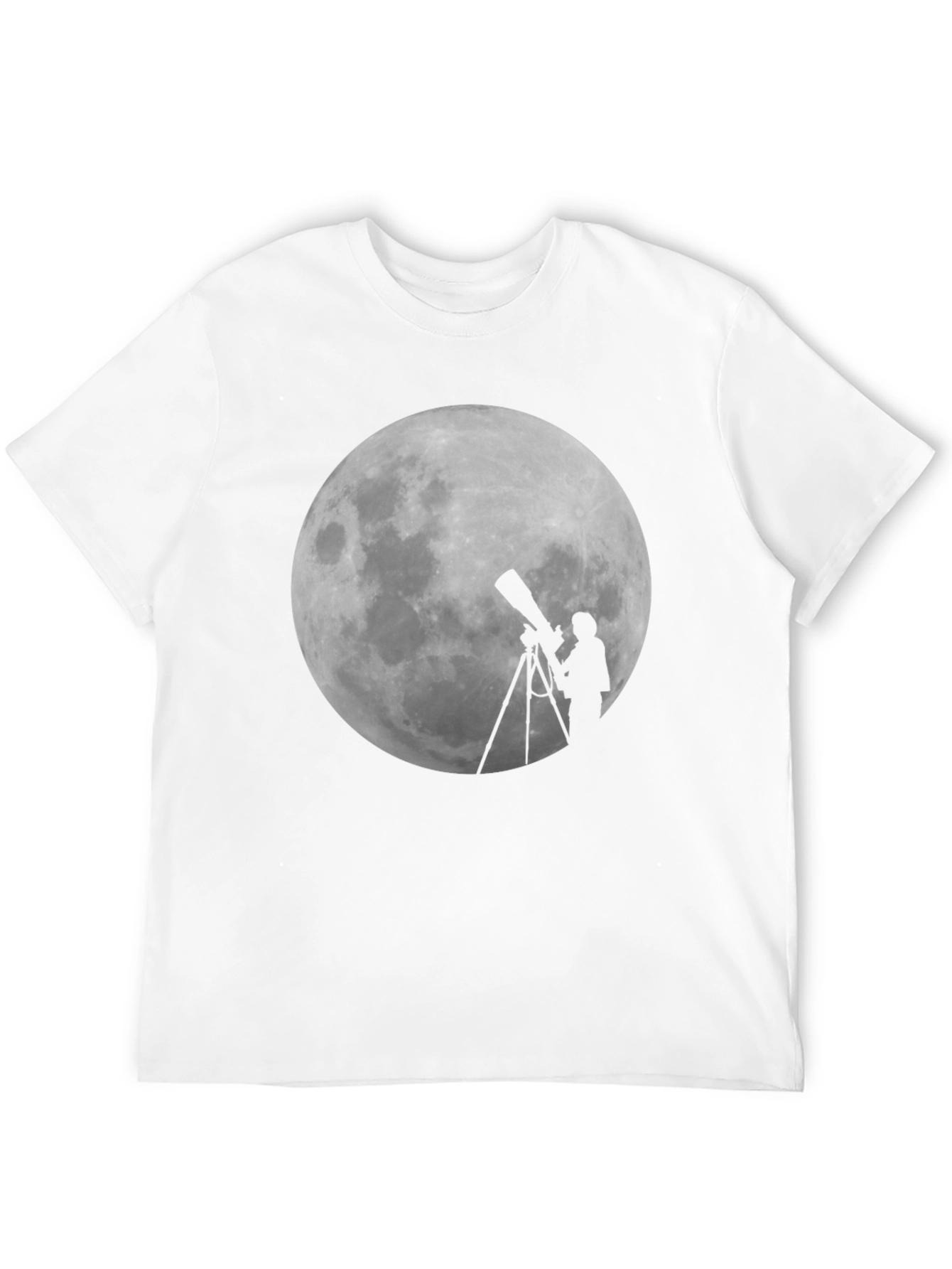 Moon Gazing Telescope Graphic T-Shirt