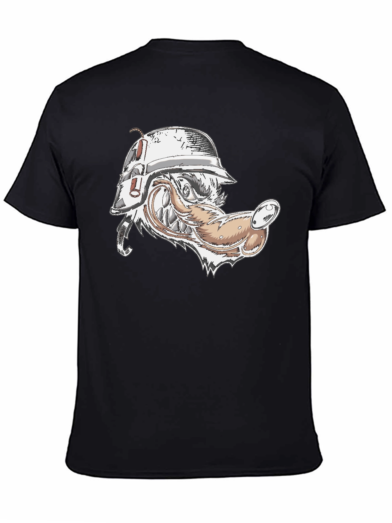 Wolf Head Military Helmet Graphic Tee