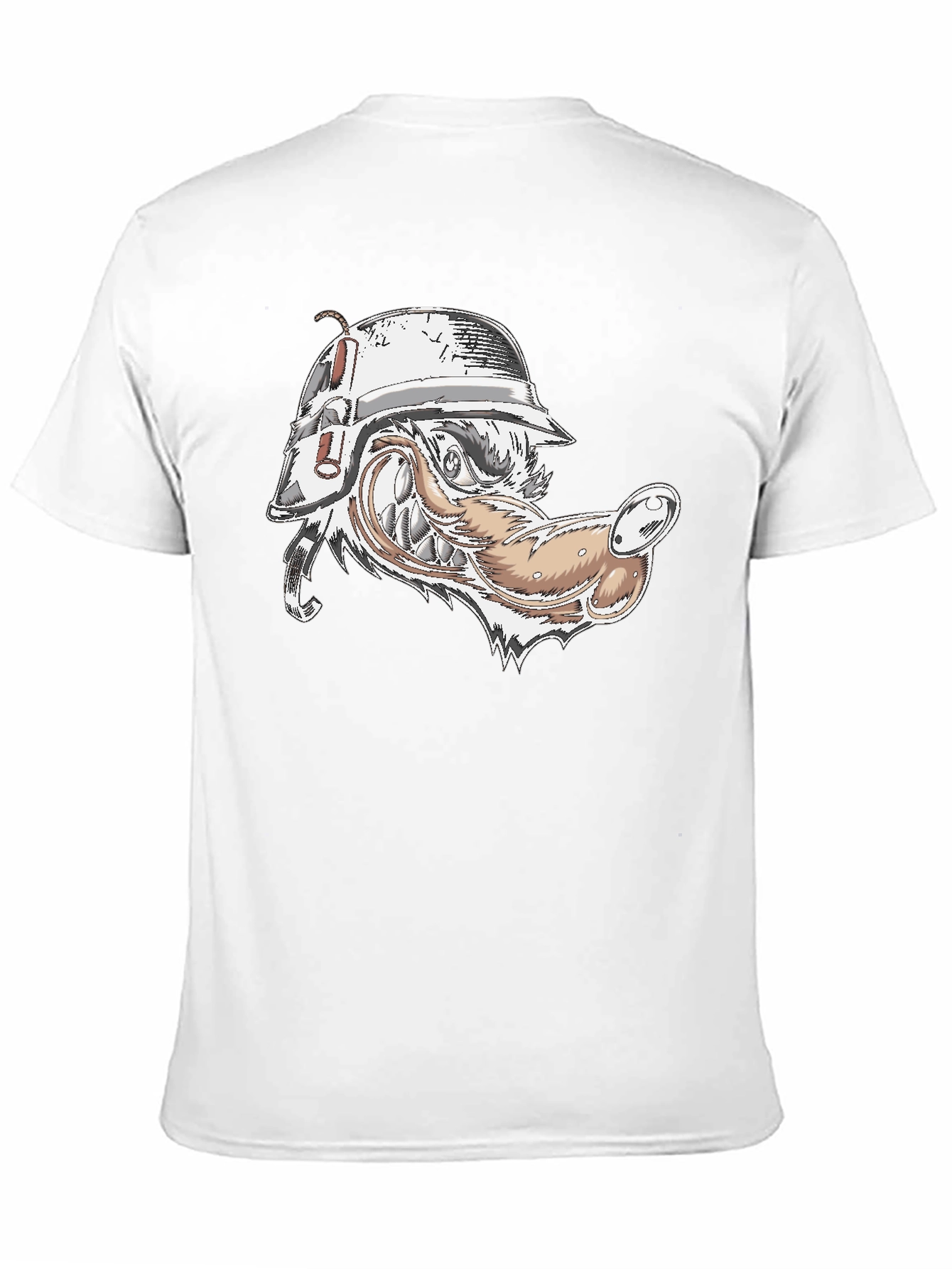 Wolf Head Military Helmet Graphic Tee