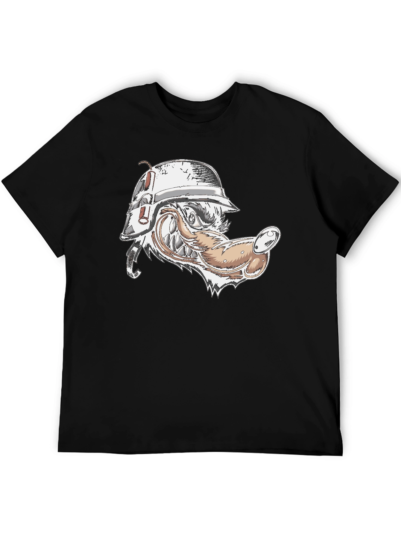 Wolf Head Military Helmet Graphic Tee