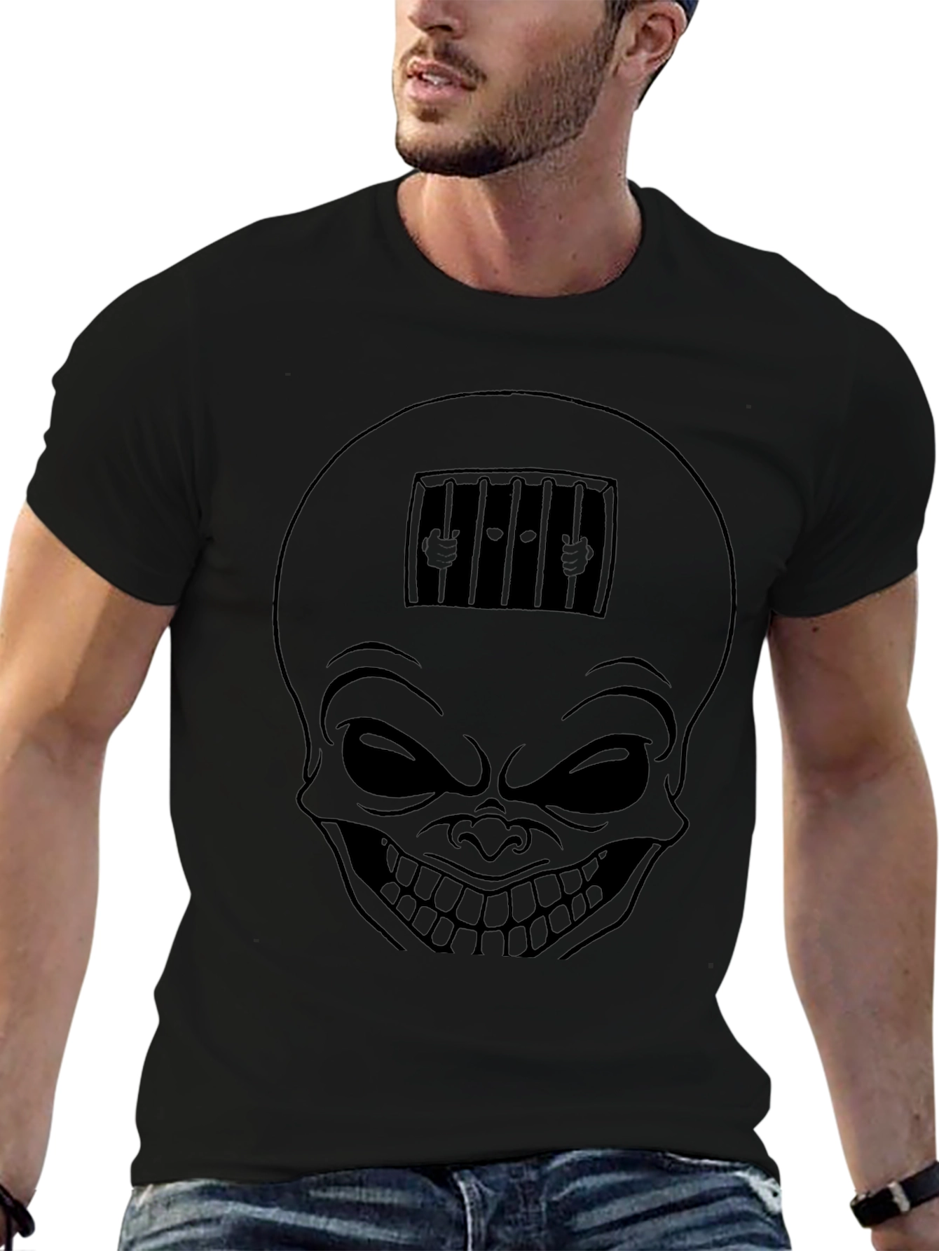 Skull Prison Graphic T-Shirt - Mens Black Tee