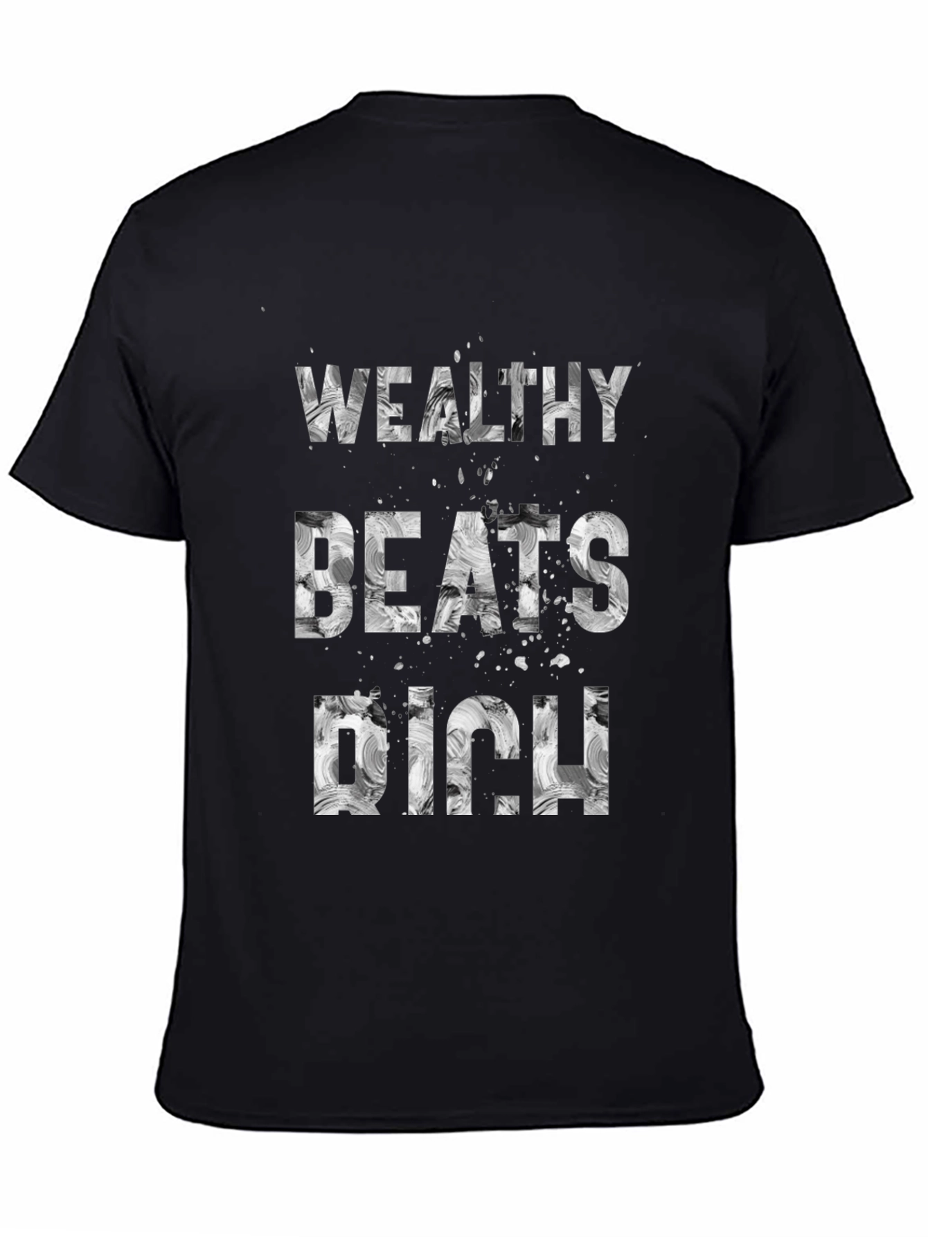 Wealthy Beats Rich Black Graphic Tee
