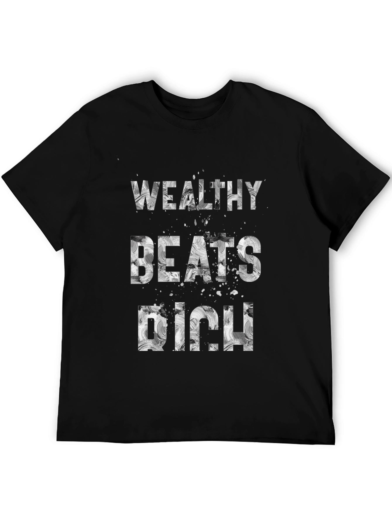 Wealthy Beats Rich Black Graphic Tee
