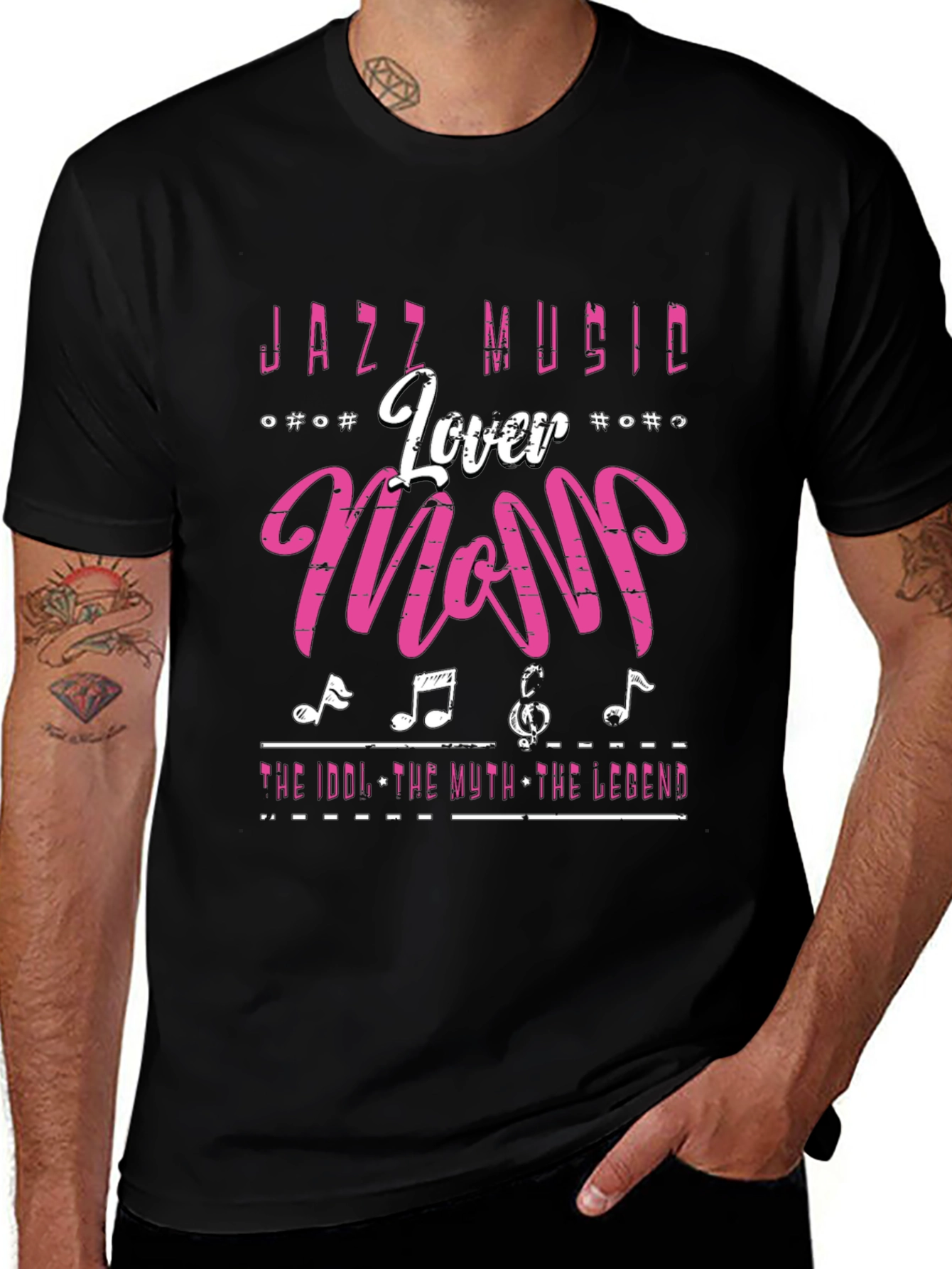 Jazz Music Lover Mom T-Shirt Black