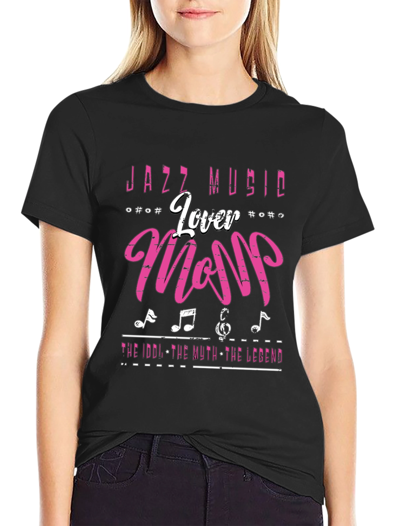 Jazz Music Lover Mom T-Shirt Black