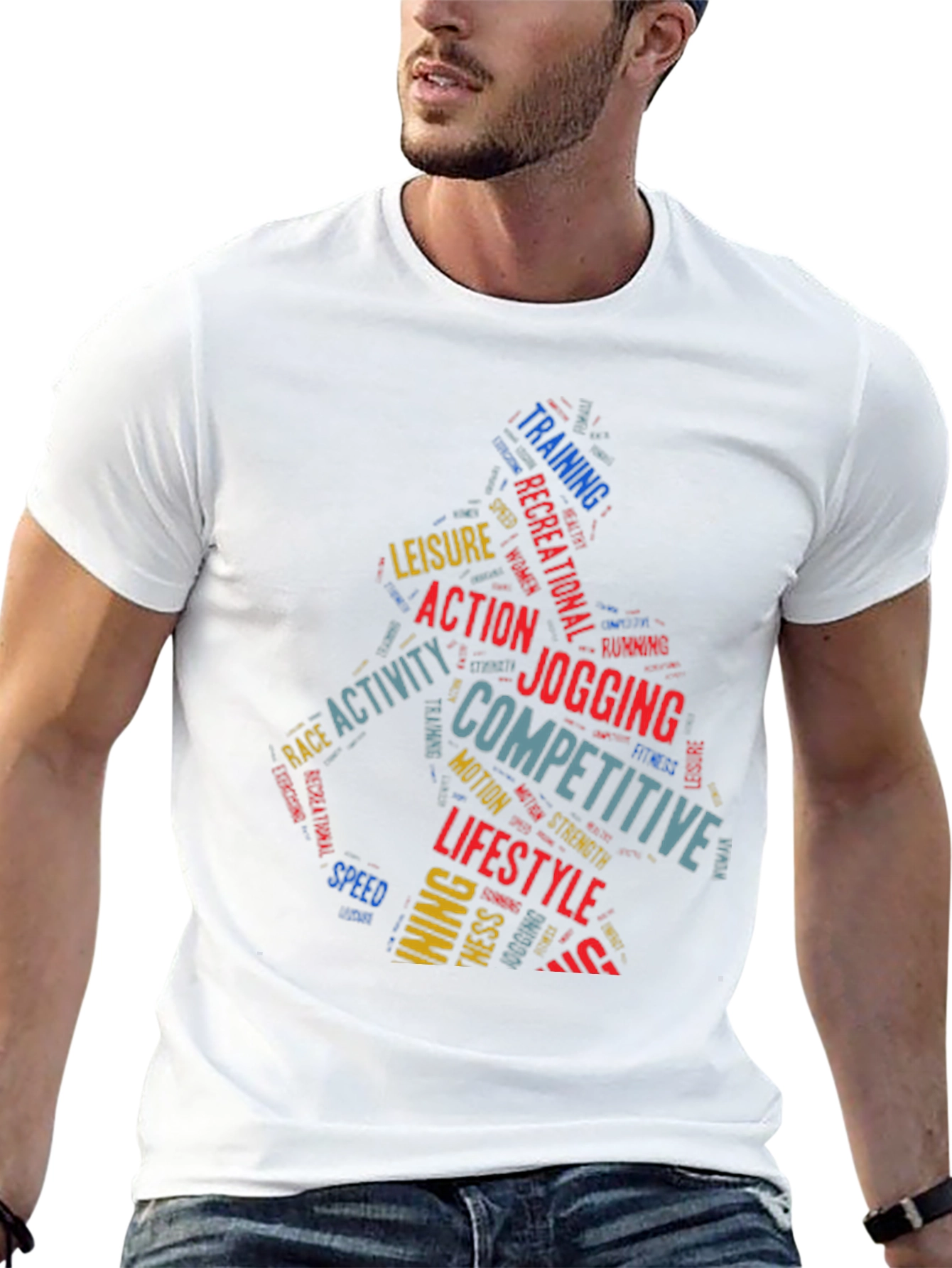 Jogging Activity Word Art Tee