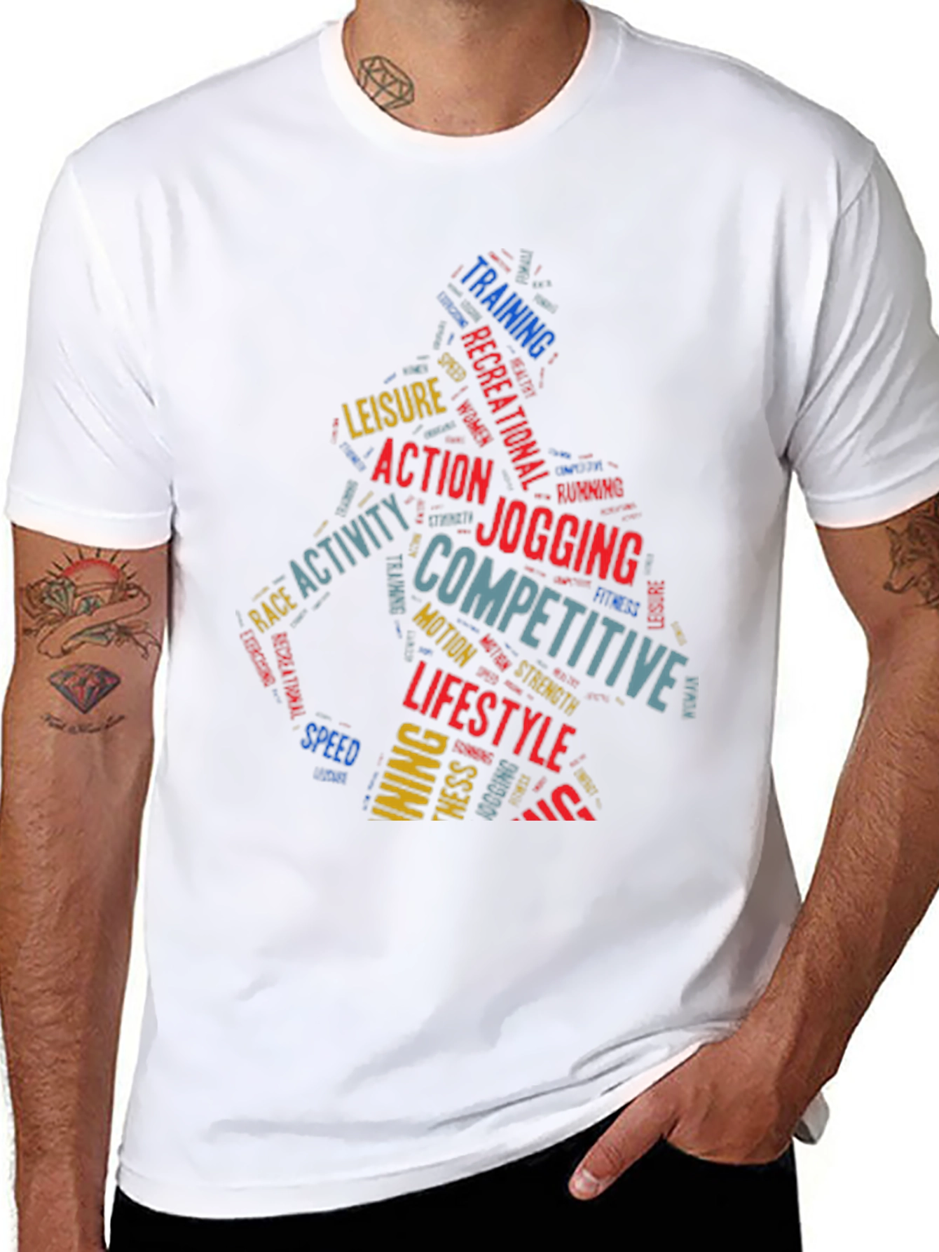 Jogging Activity Word Art Tee