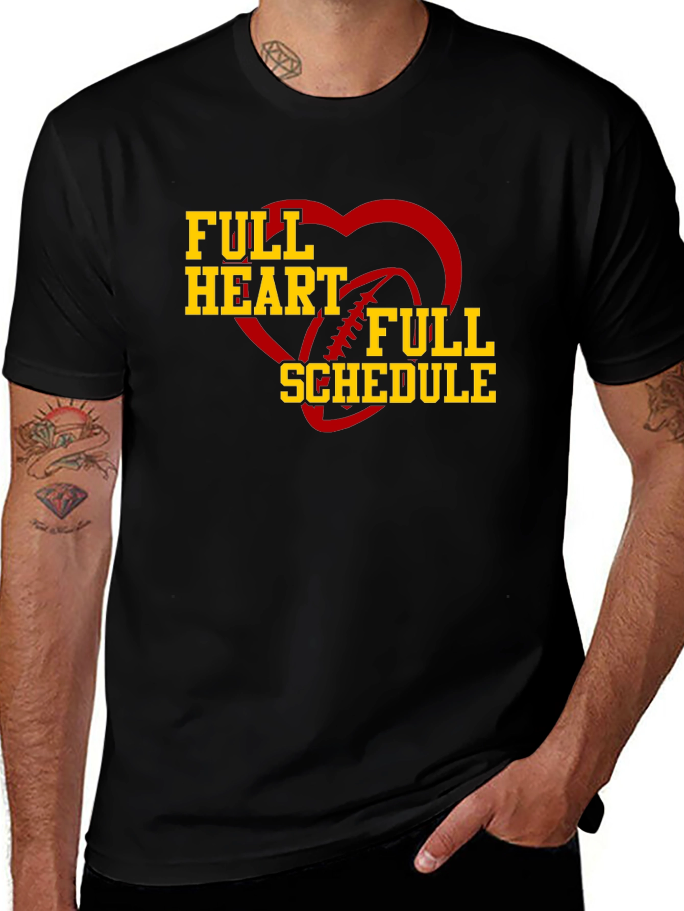 Full Heart Full Schedule Football T-Shirt