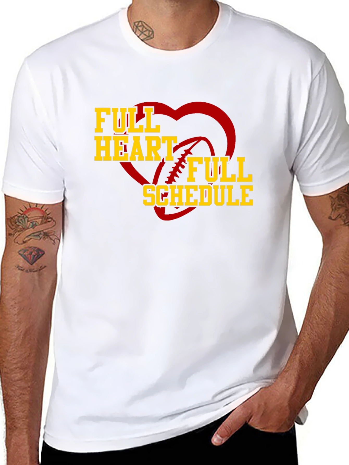 Full Heart Full Schedule Football T-Shirt