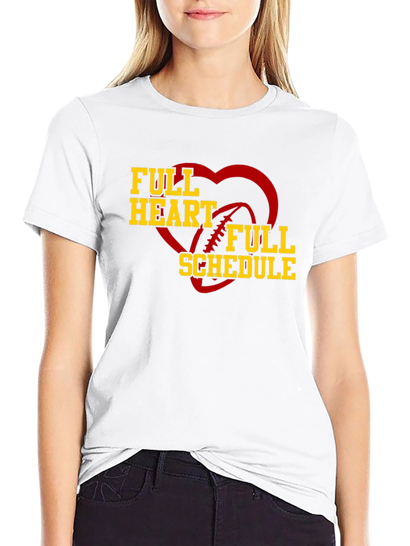 Full Heart Full Schedule Football T-Shirt