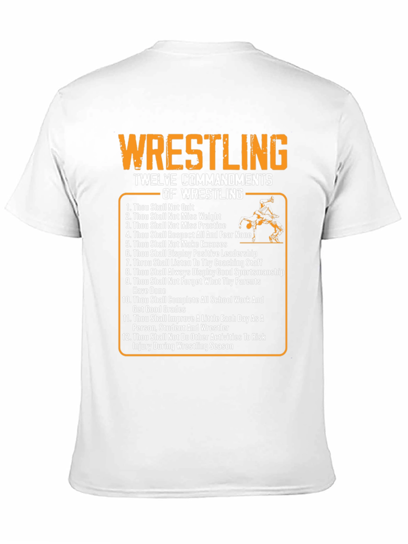 Wrestling Twelve Commandments Black T-Shirt