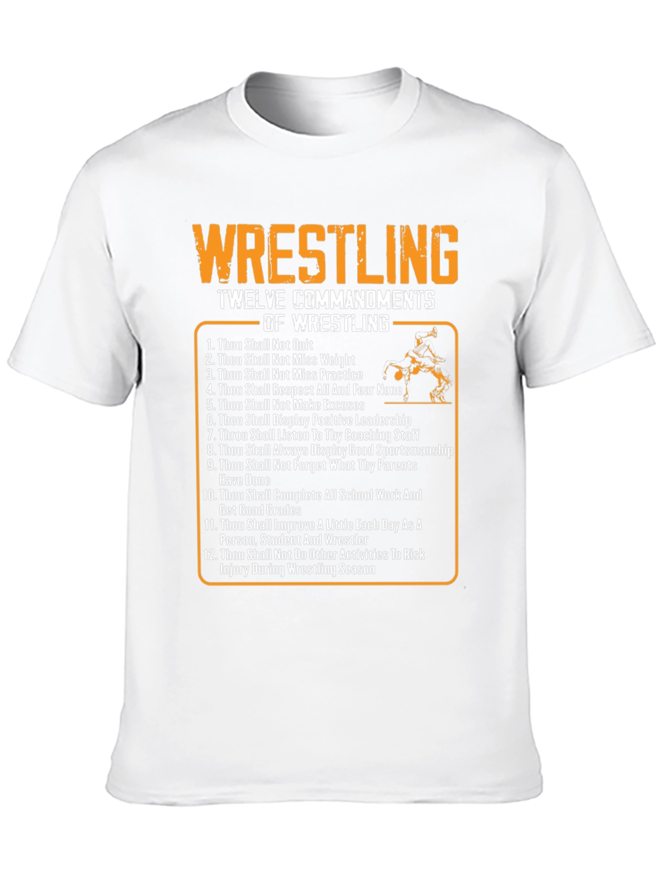 Wrestling Twelve Commandments Black T-Shirt