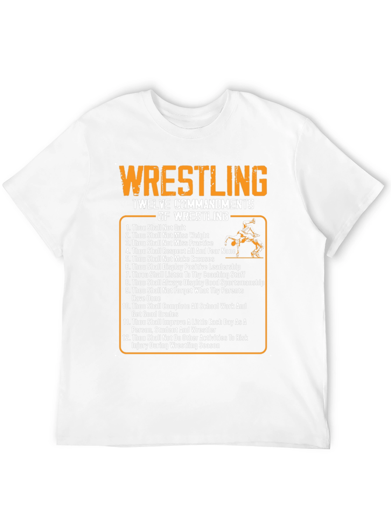 Wrestling Twelve Commandments Black T-Shirt