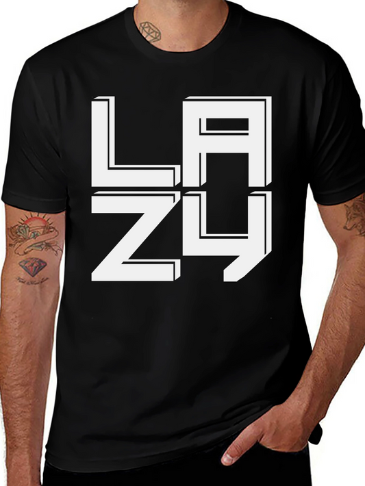 LAZY Graphic T-Shirt - Relaxed Fit Black Tee