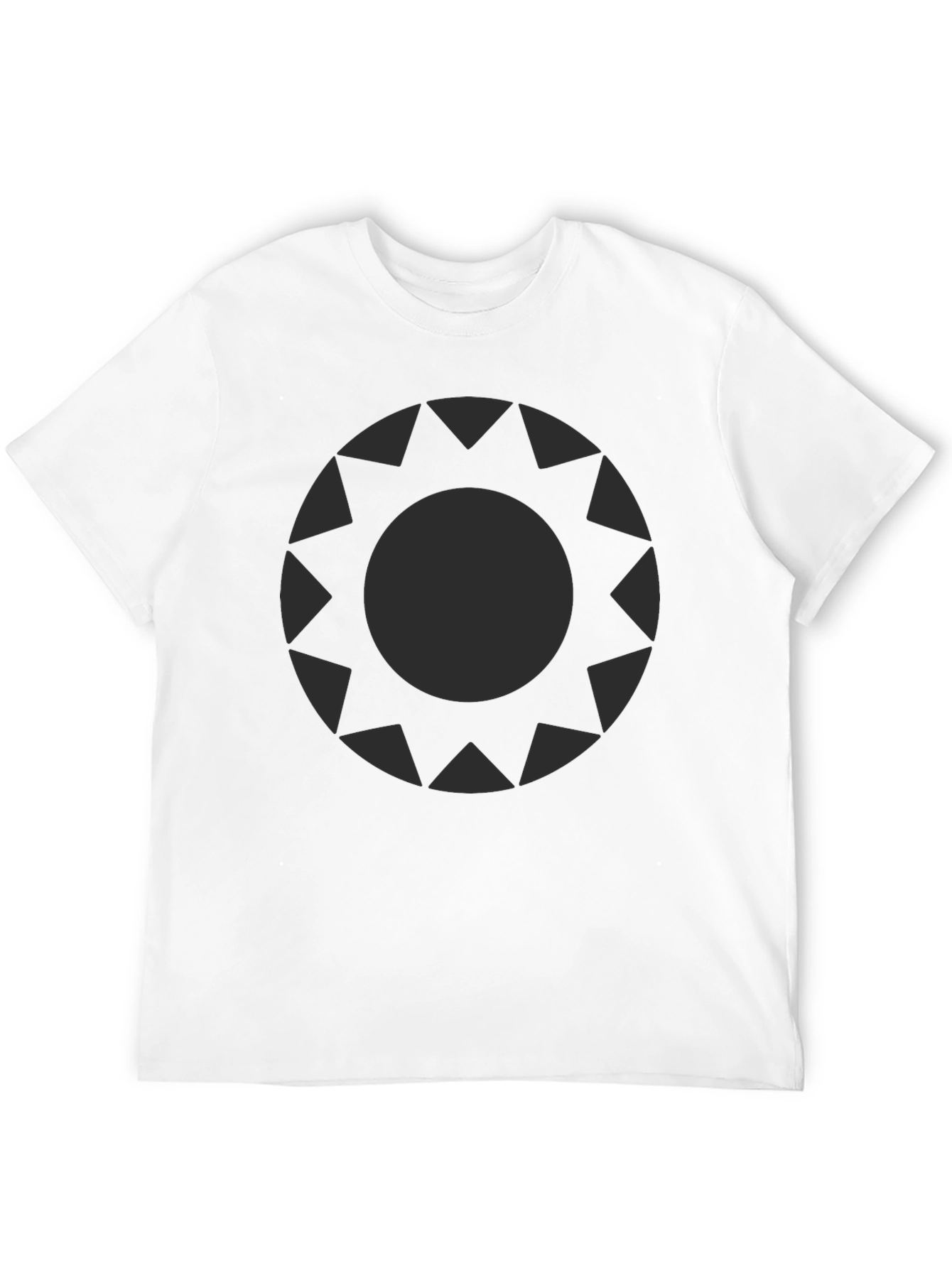 Stylish Black Graphic Tee - Sunburst Design