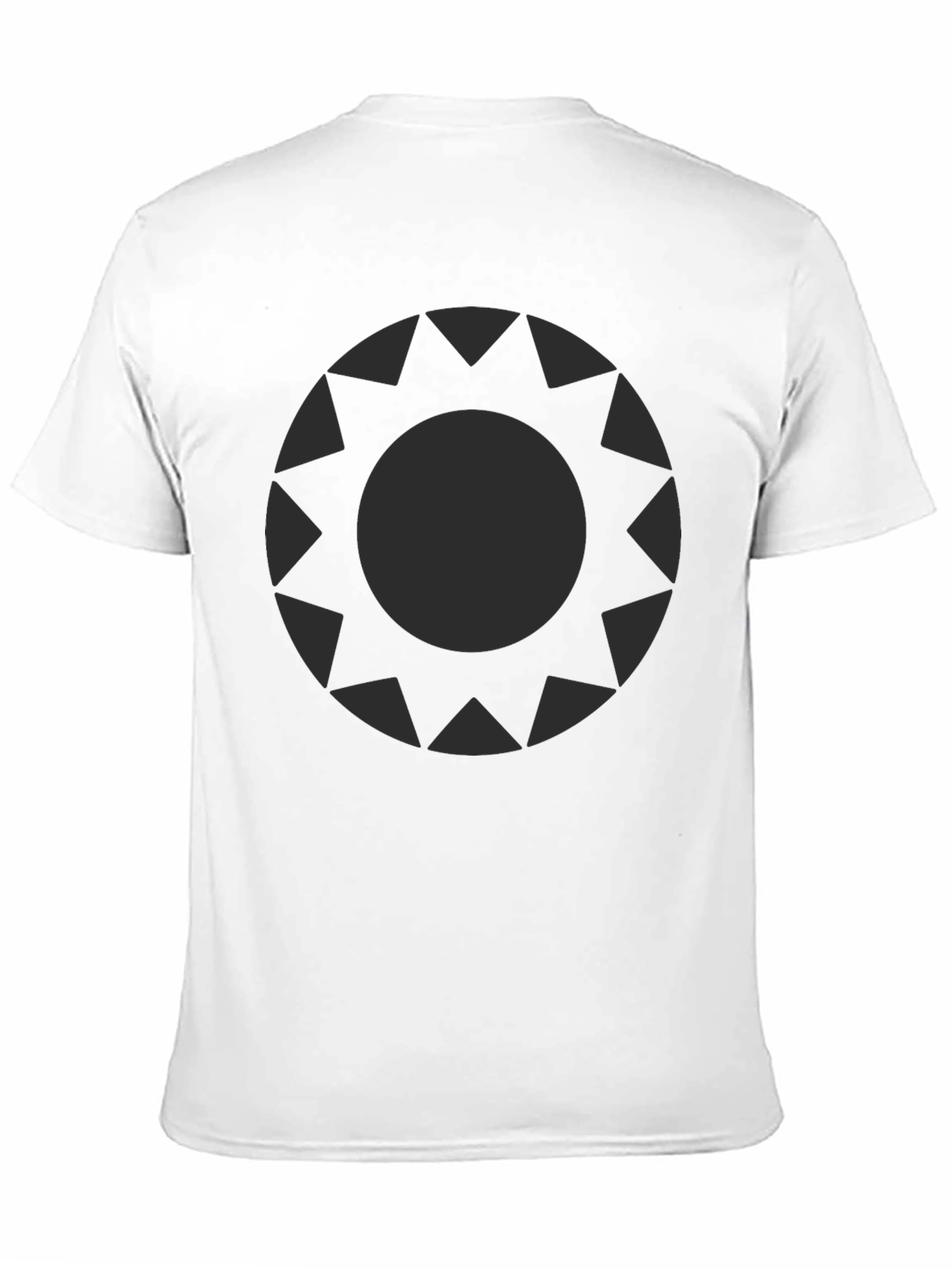 Stylish Black Graphic Tee - Sunburst Design