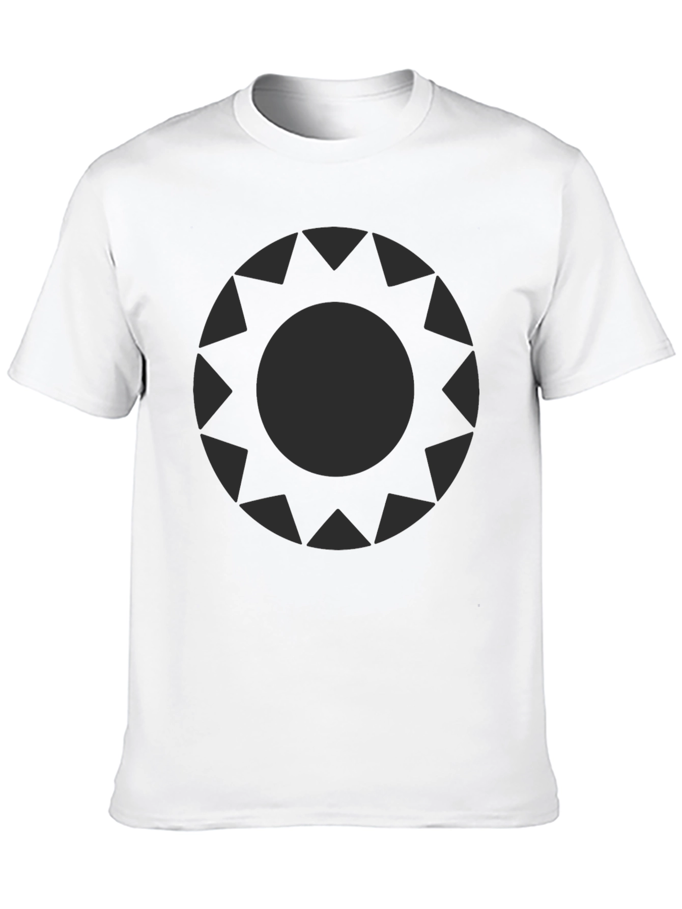Stylish Black Graphic Tee - Sunburst Design