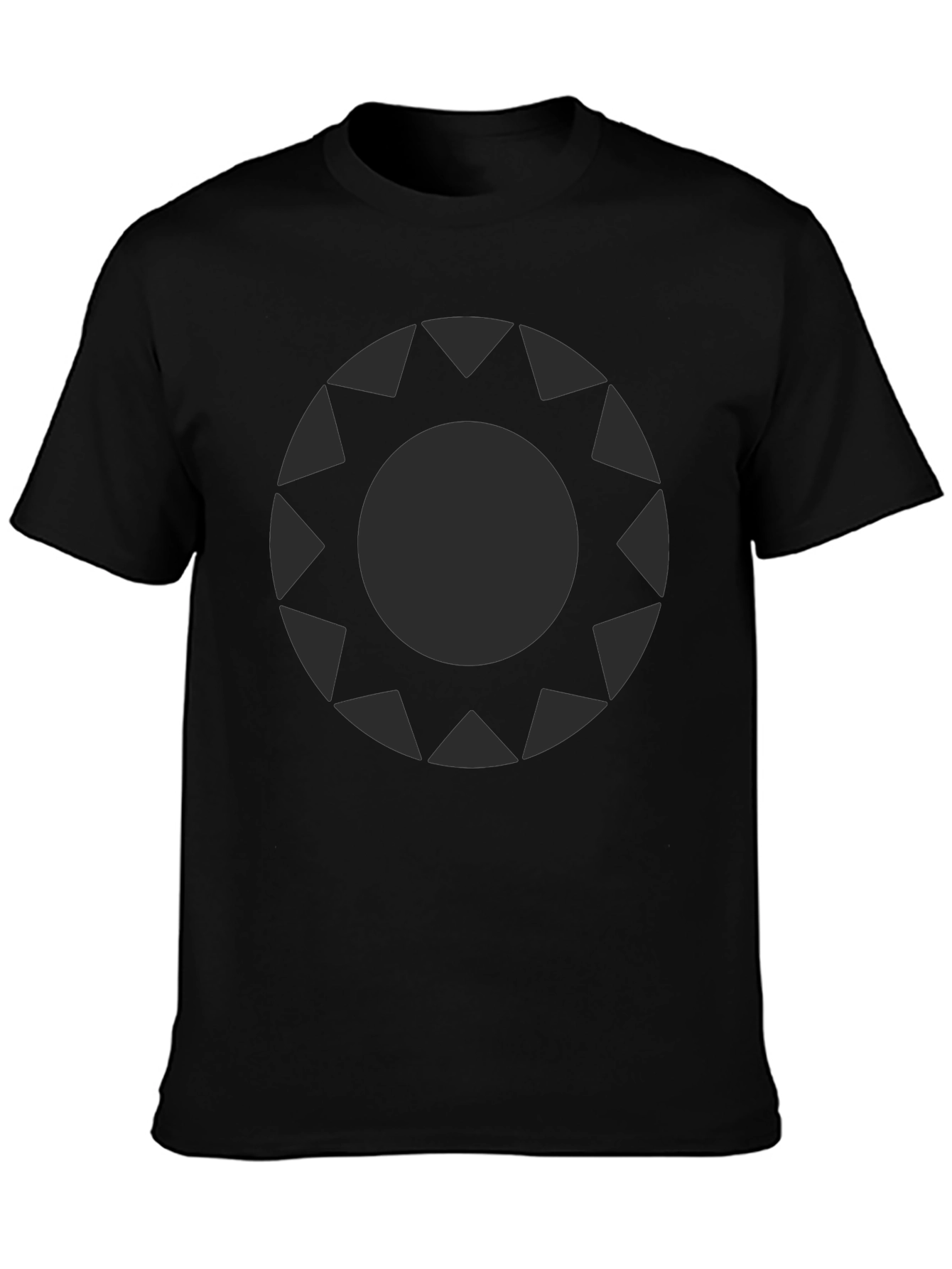 Stylish Black Graphic Tee - Sunburst Design