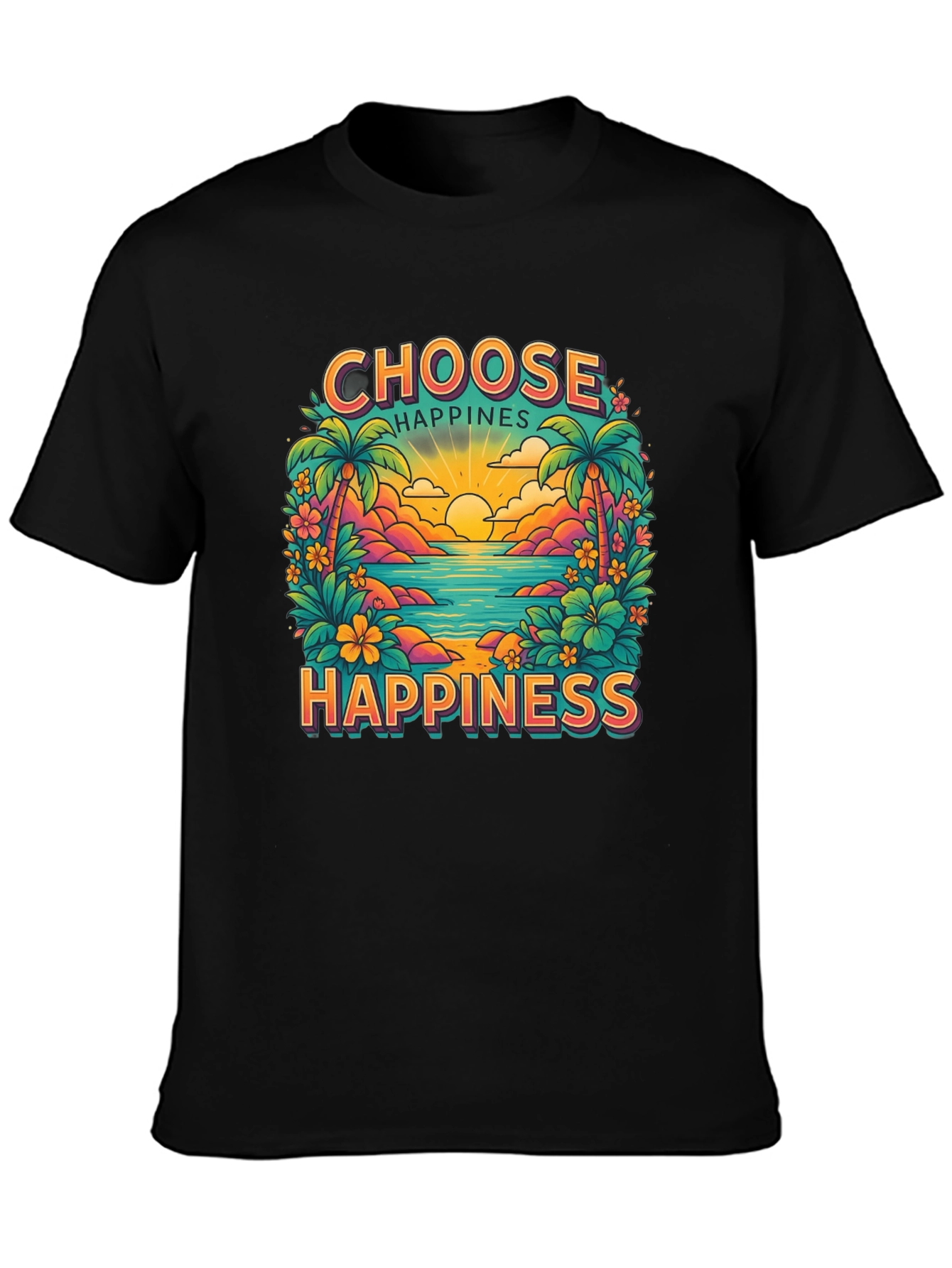 Choose Happiness Graphic Tee - Beach Vibes