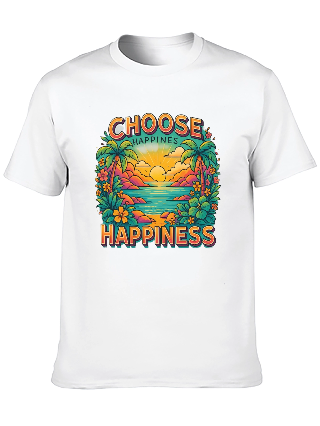Choose Happiness Graphic Tee - Beach Vibes