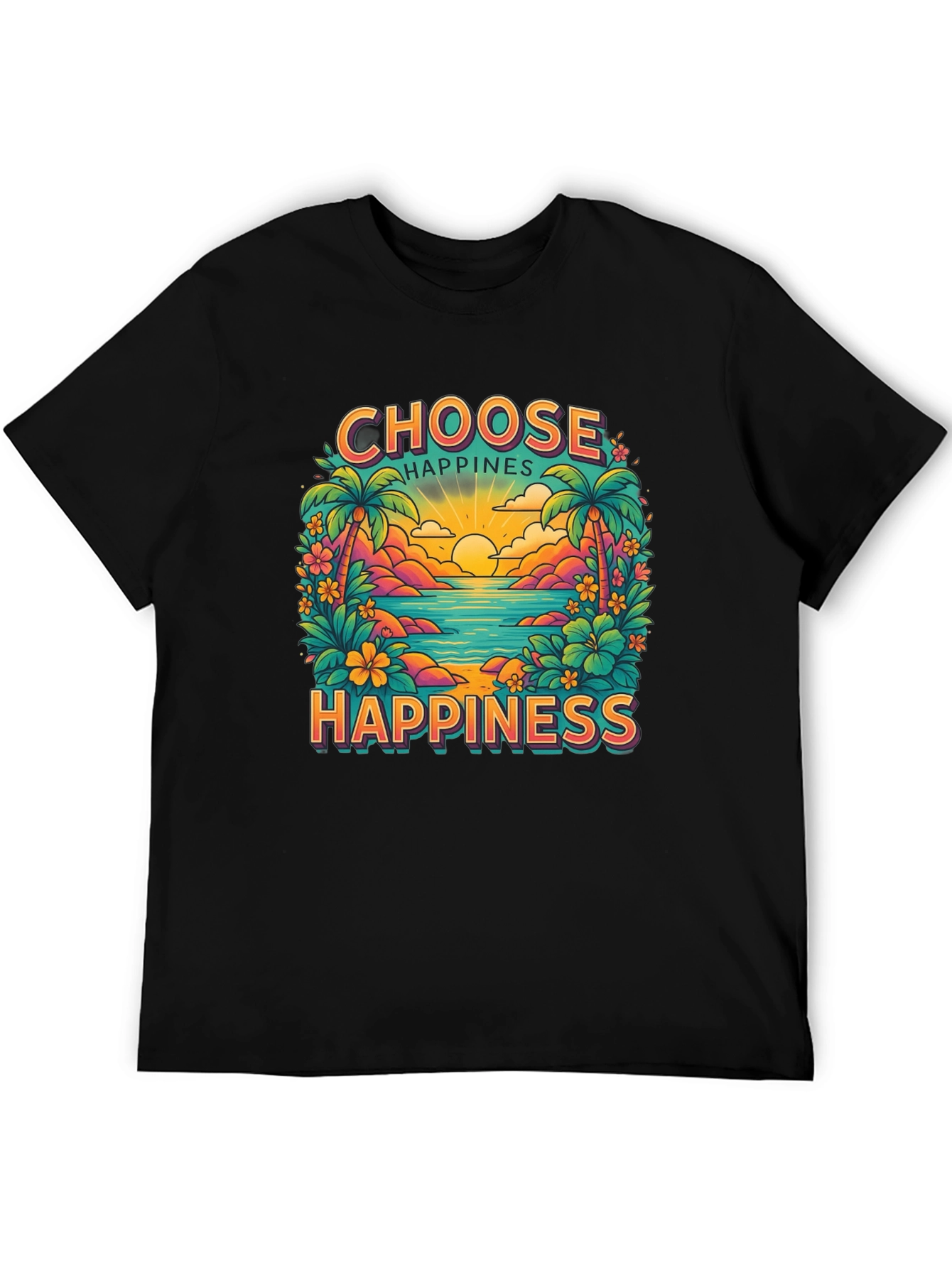 Choose Happiness Graphic Tee - Beach Vibes