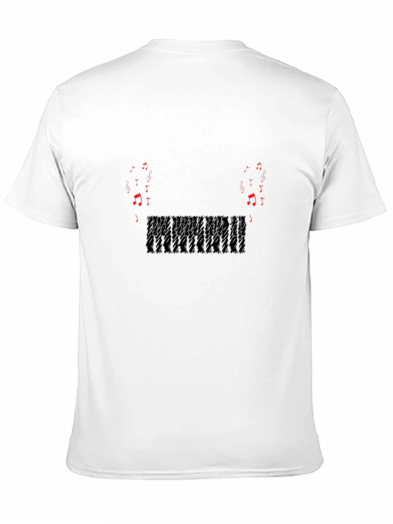 Musical Notes Graphic Print Black T-Shirt