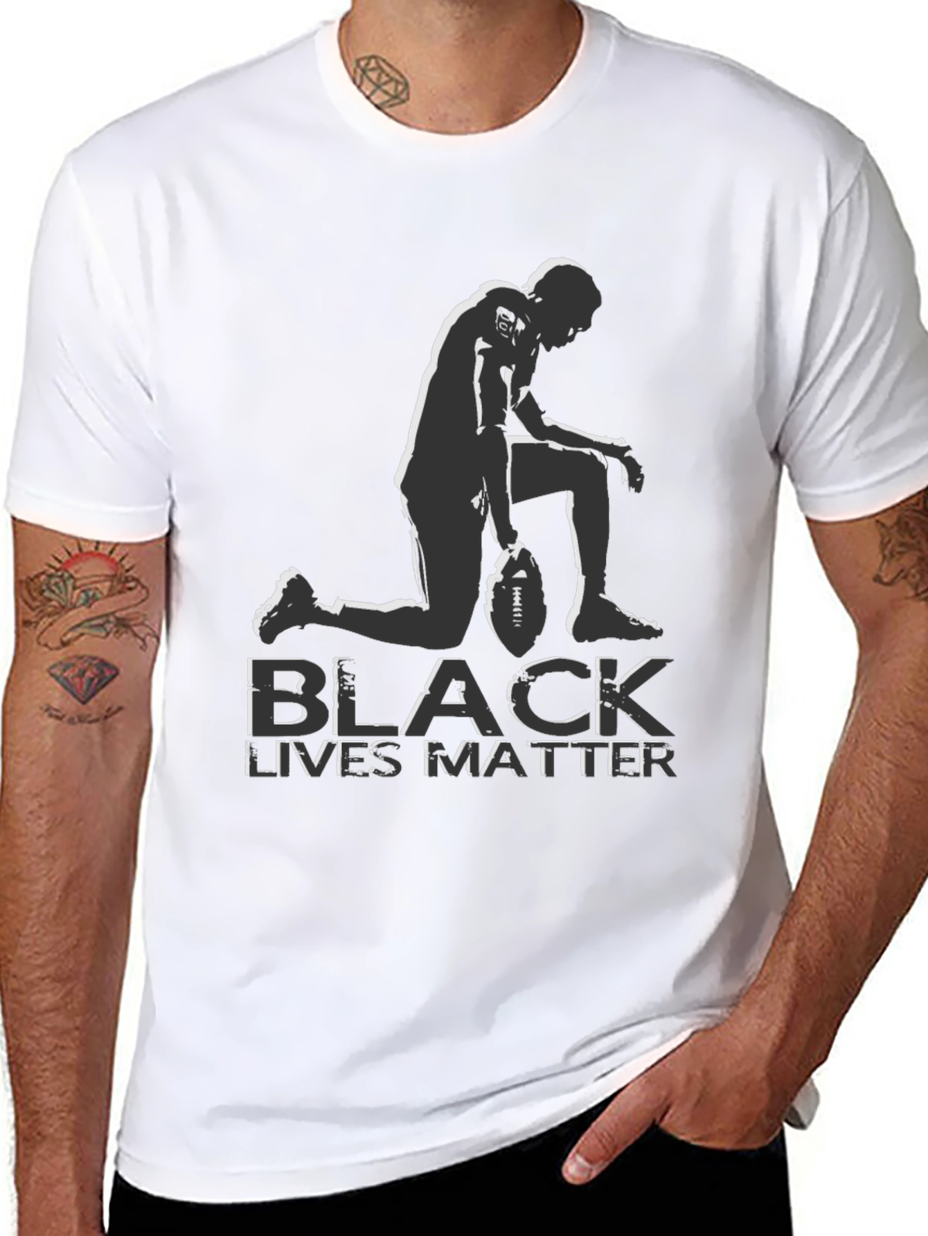 Black Lives Matter Kneeling Football T-Shirt