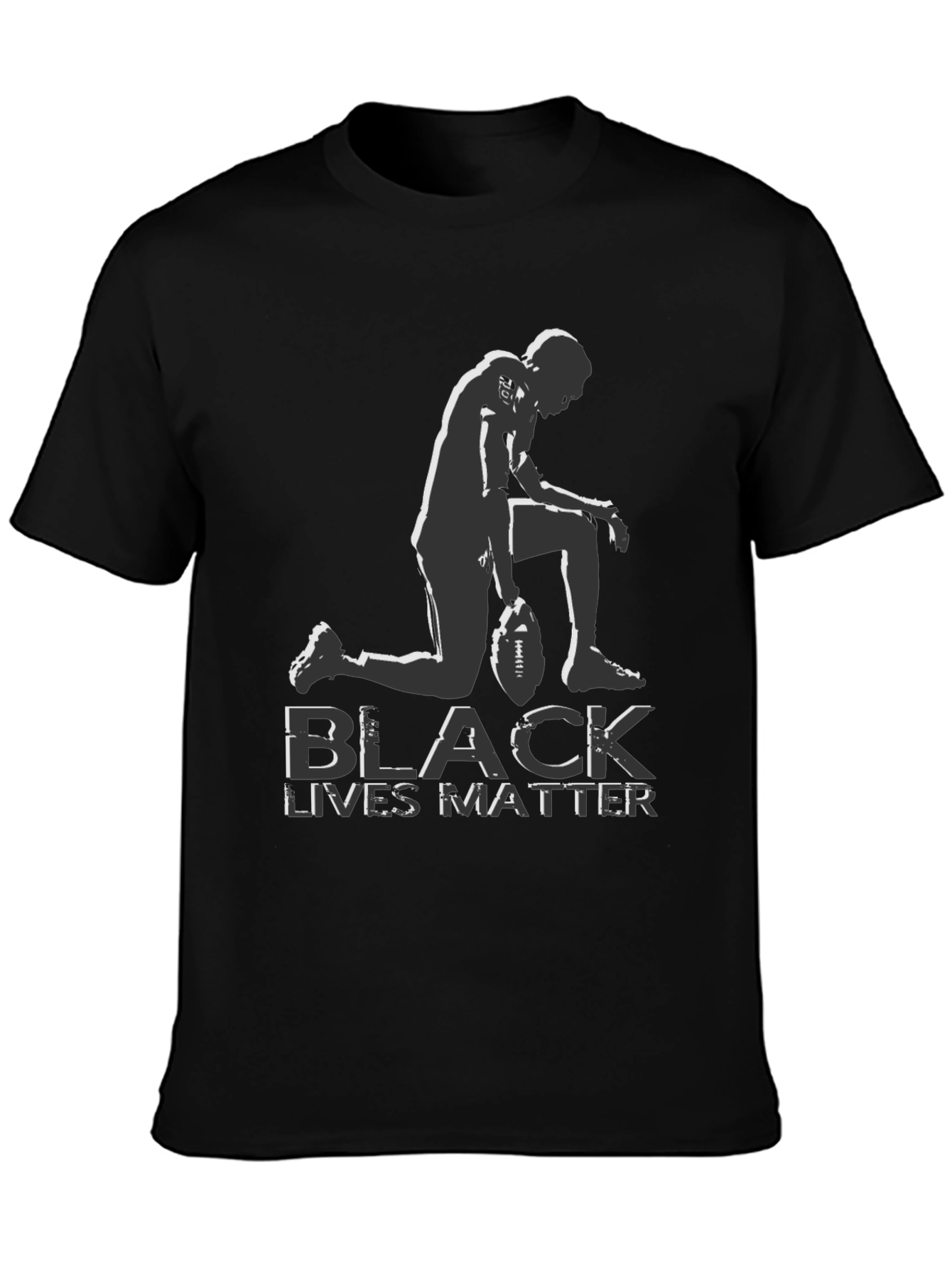 Black Lives Matter Kneeling Football T-Shirt