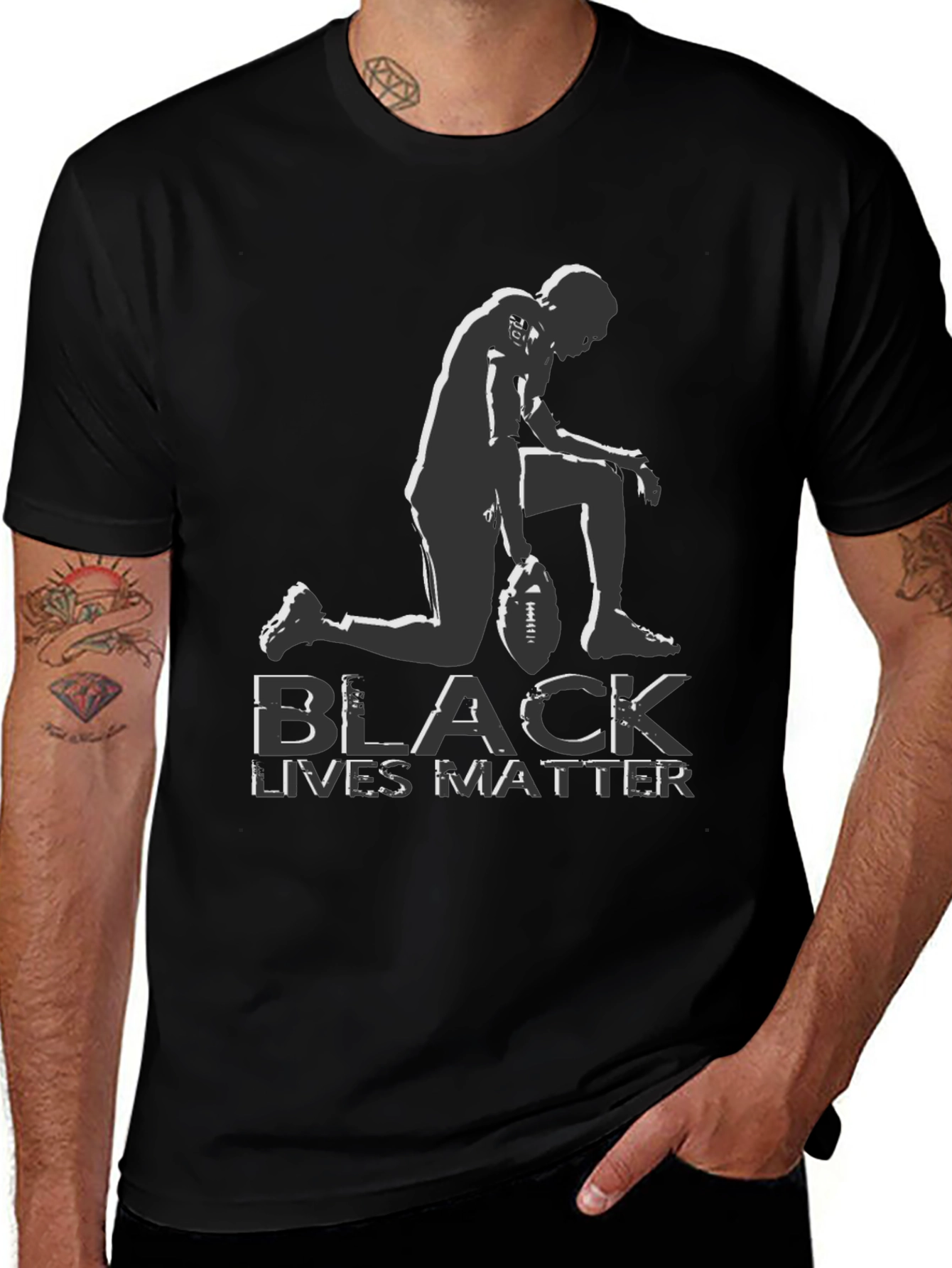 Black Lives Matter Kneeling Football T-Shirt