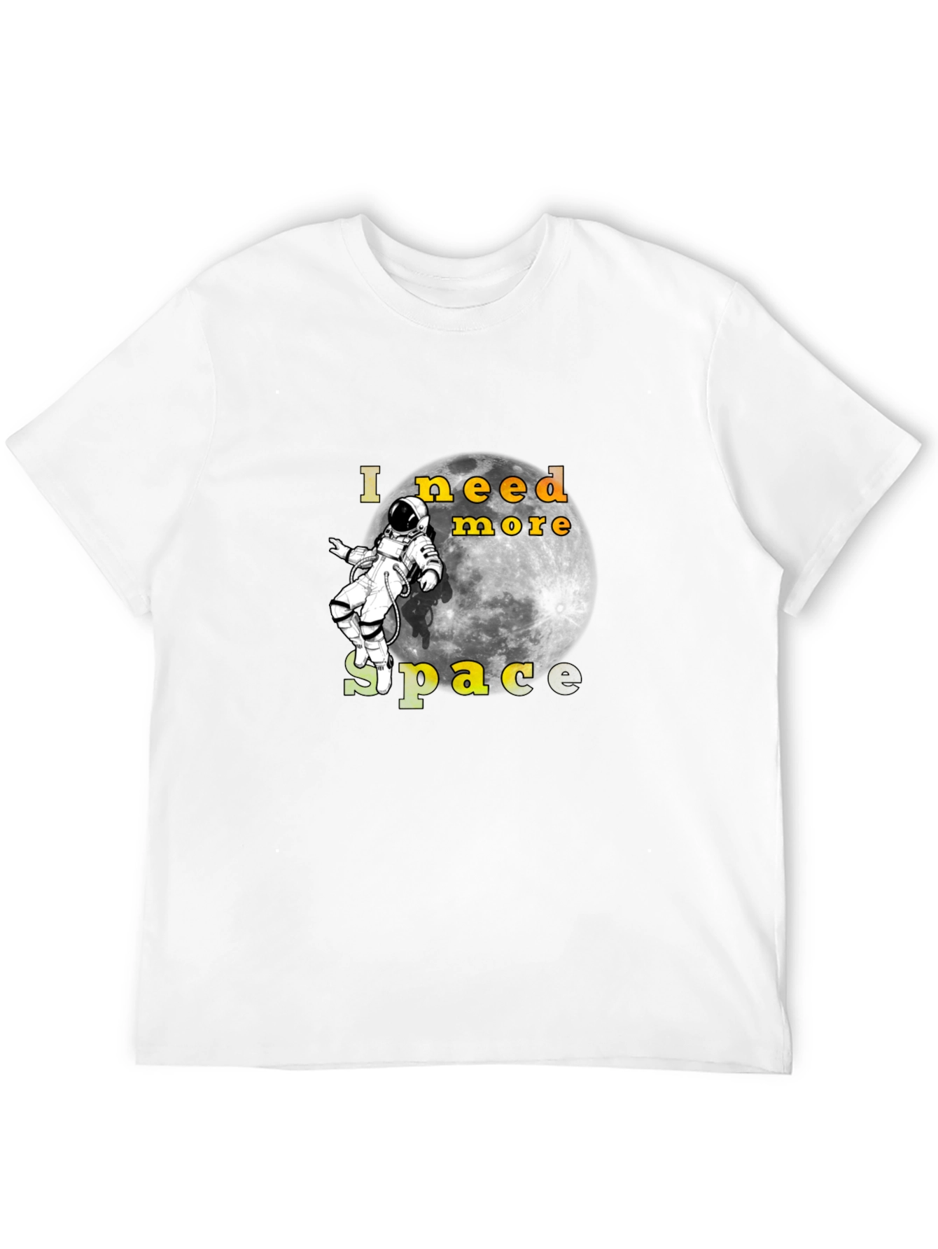 I Need More Space Black T-Shirt Astronaut Moon
