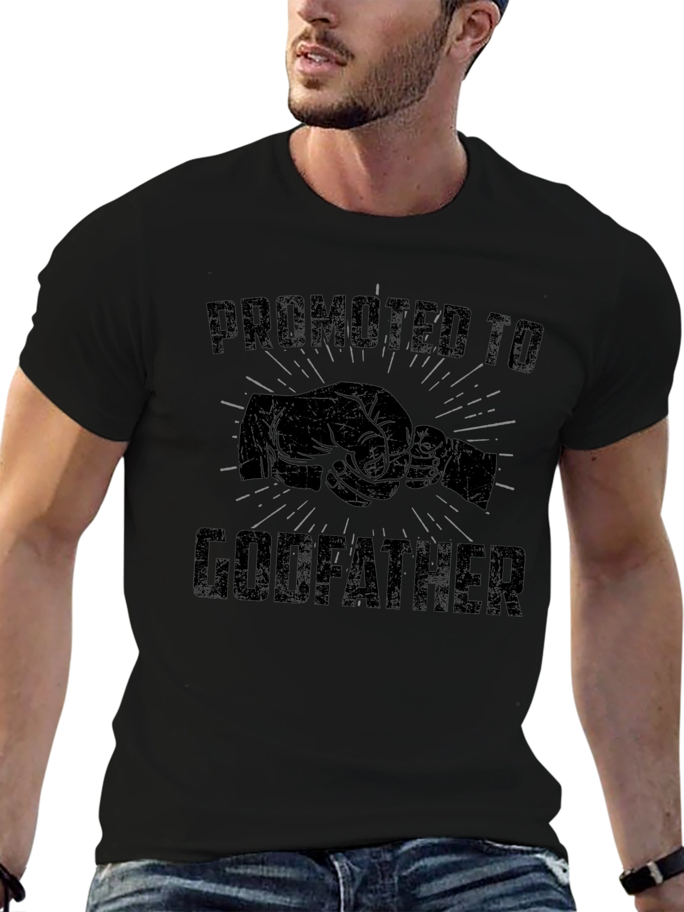 Promoted to Godfather T-Shirt - Fathers Day Gift