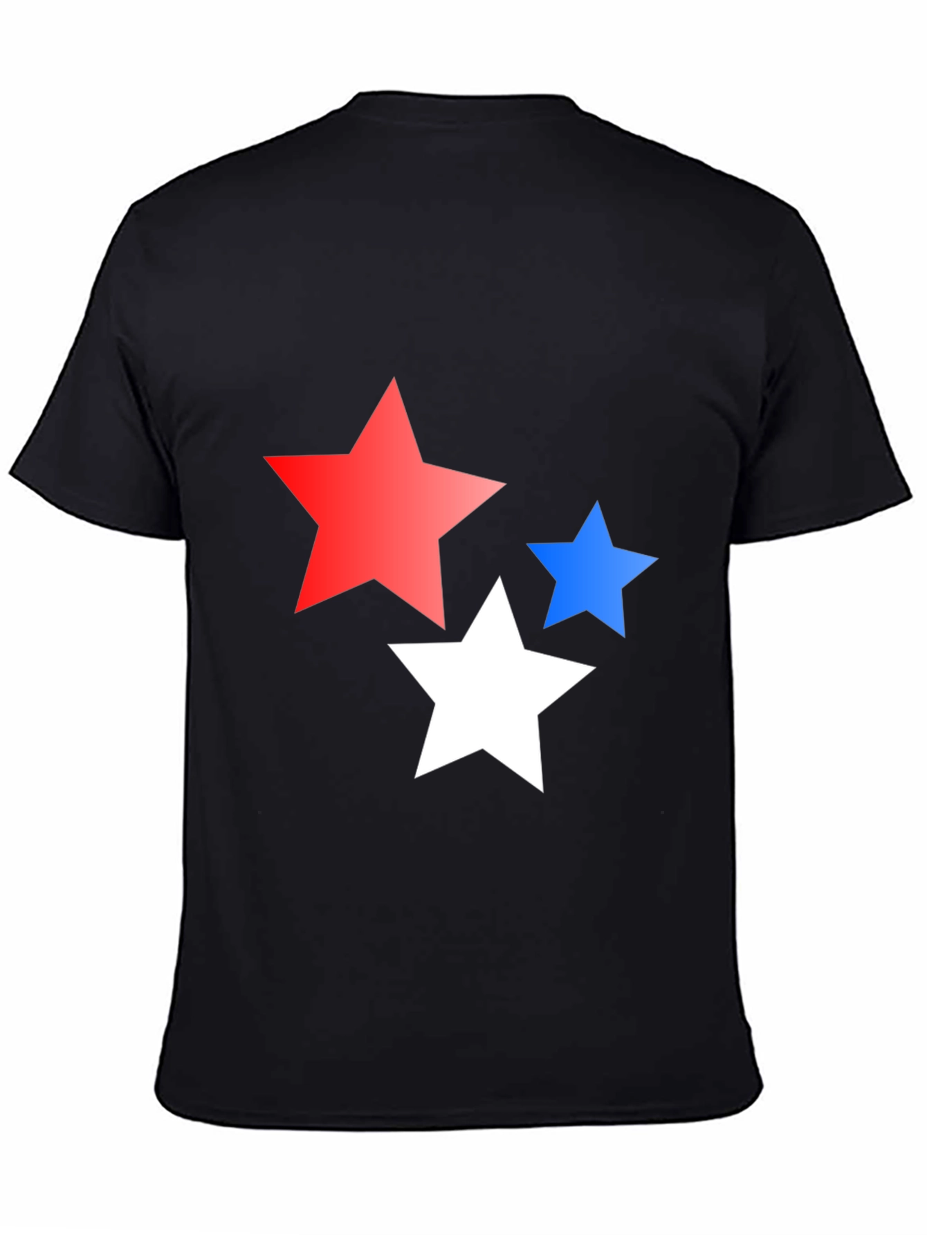Stars Graphic Print Black T-Shirt