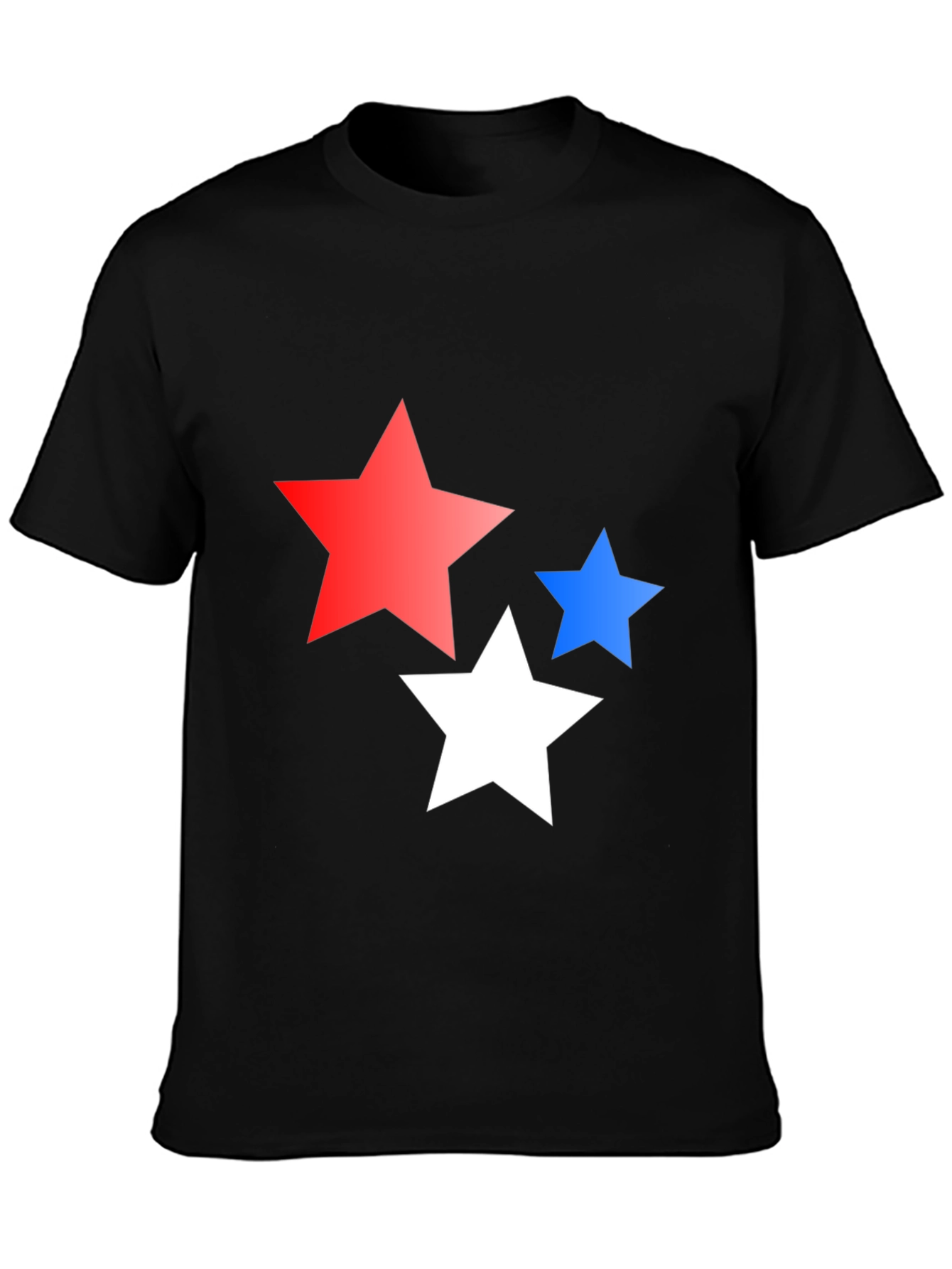 Stars Graphic Print Black T-Shirt