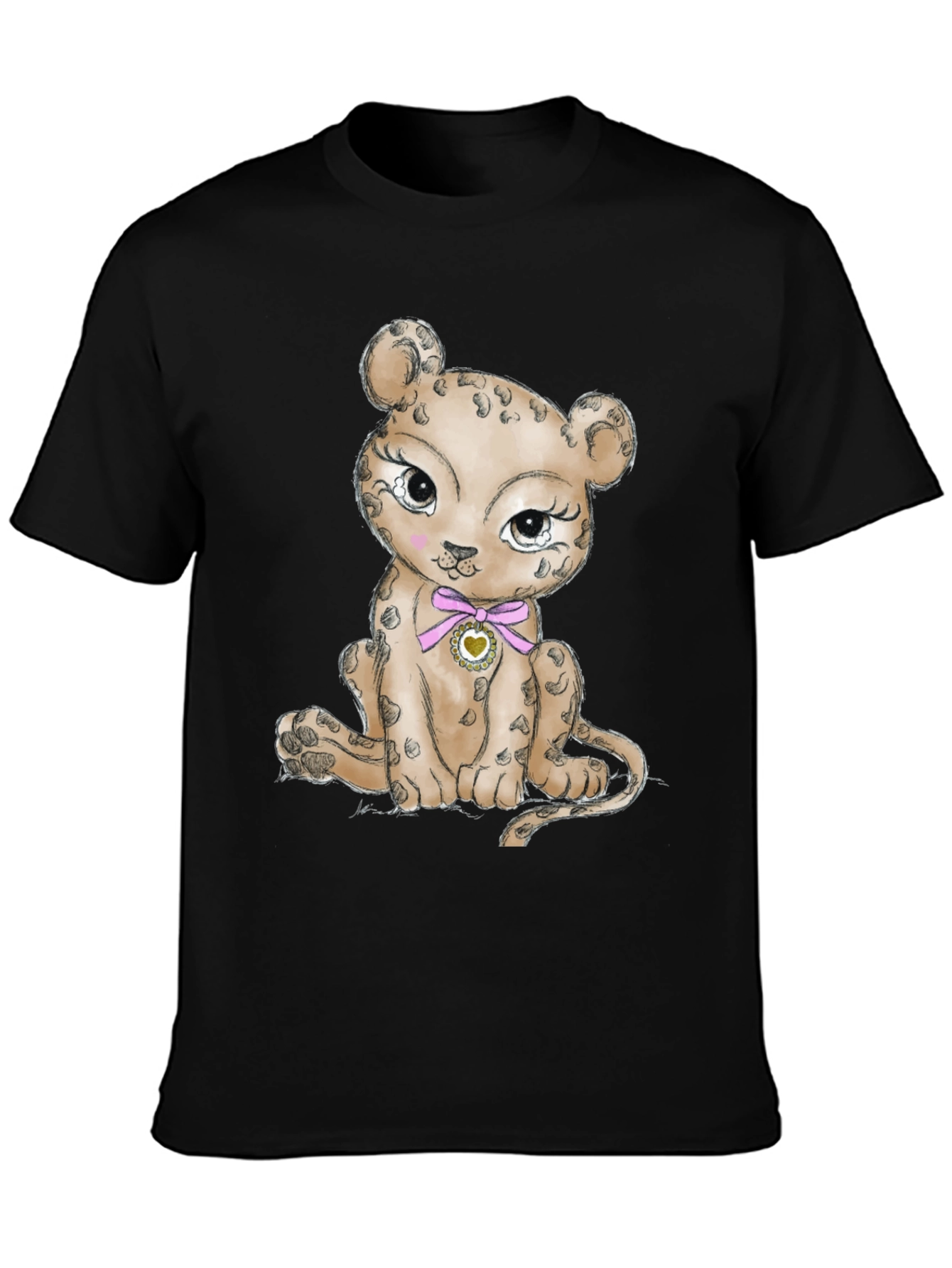 Leopard Cub Graphic Print T-Shirt