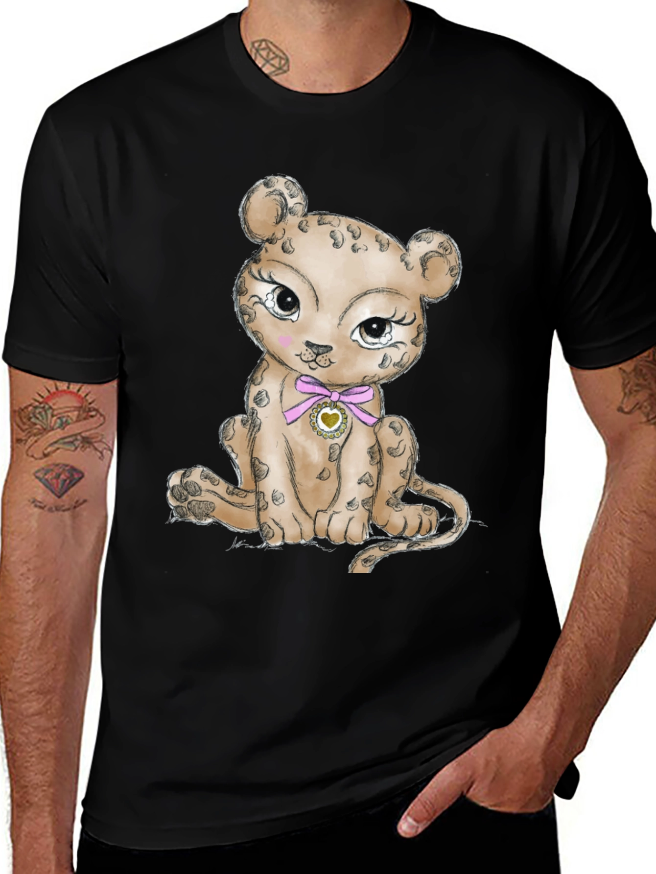 Leopard Cub Graphic Print T-Shirt