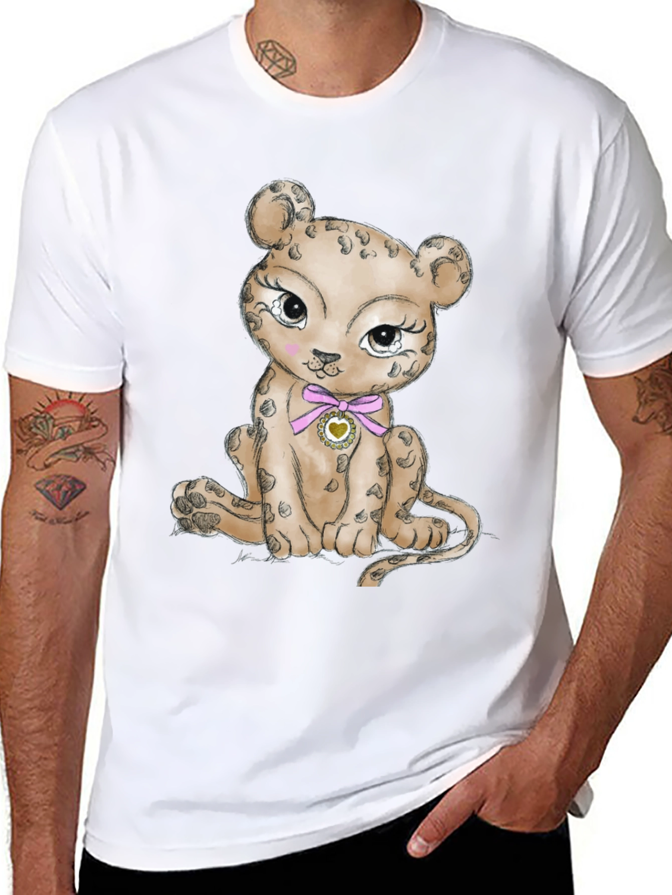 Leopard Cub Graphic Print T-Shirt