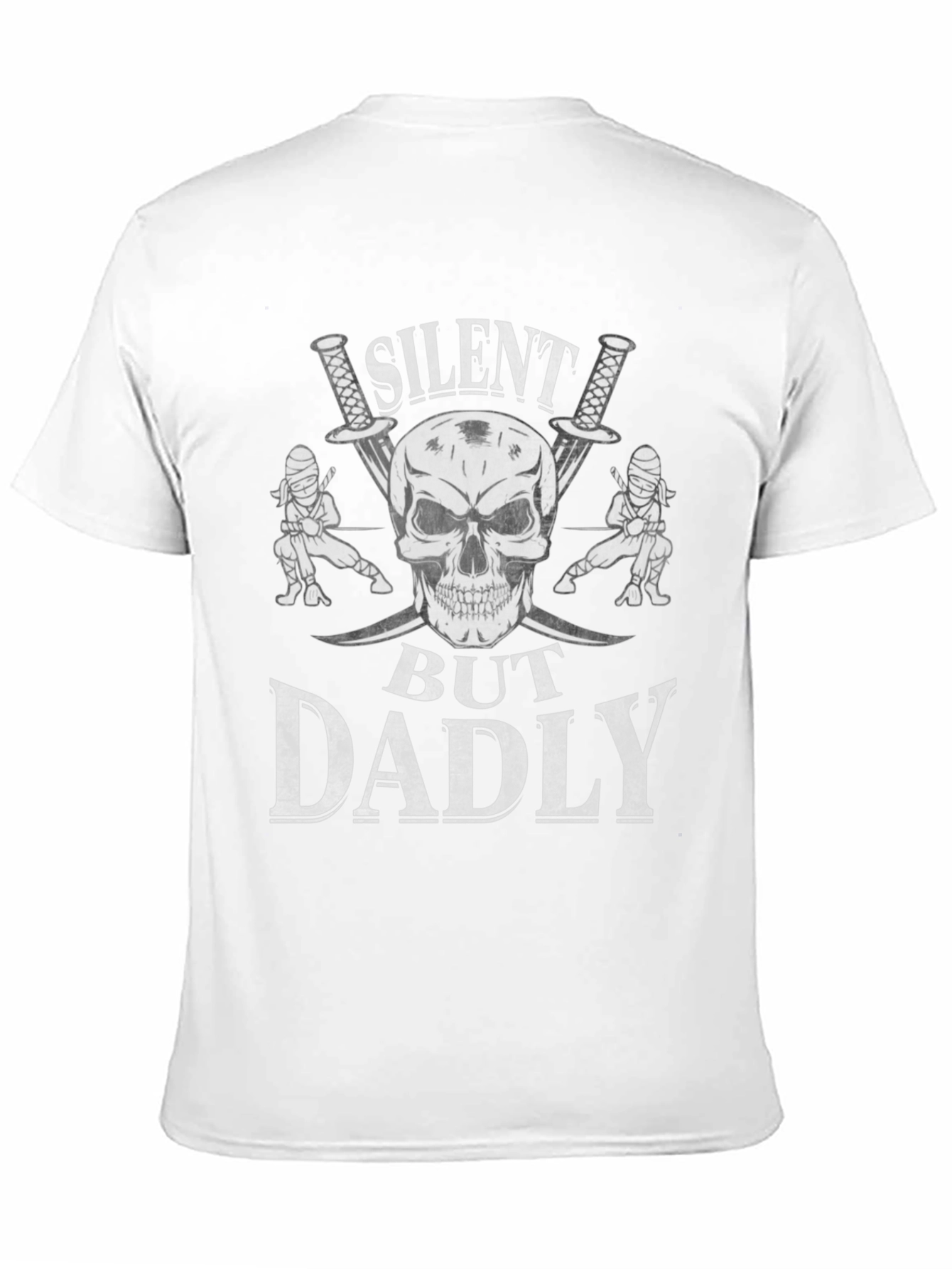 Silent But Dadly Ninja Skull Graphic Tee
